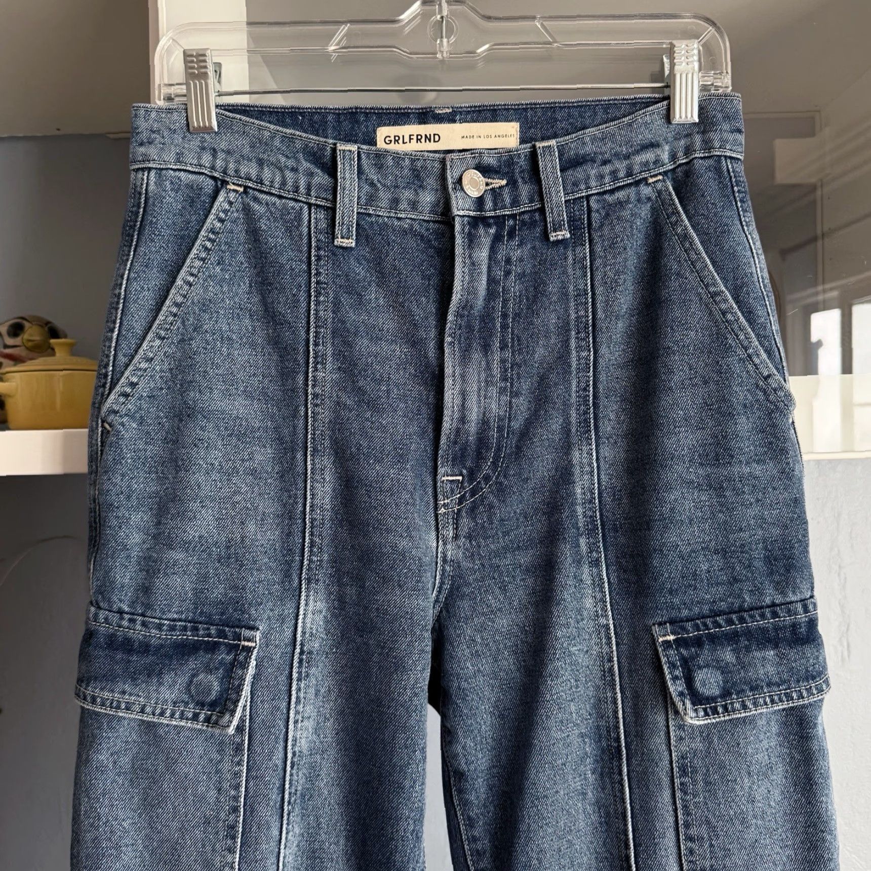 GRLFRND GRLFRND The Harper High Rise Slim Cargo Jeans Cameron 27 Jeans Women Size 27" / US 4 / IT 40 - 2 Thumbnail