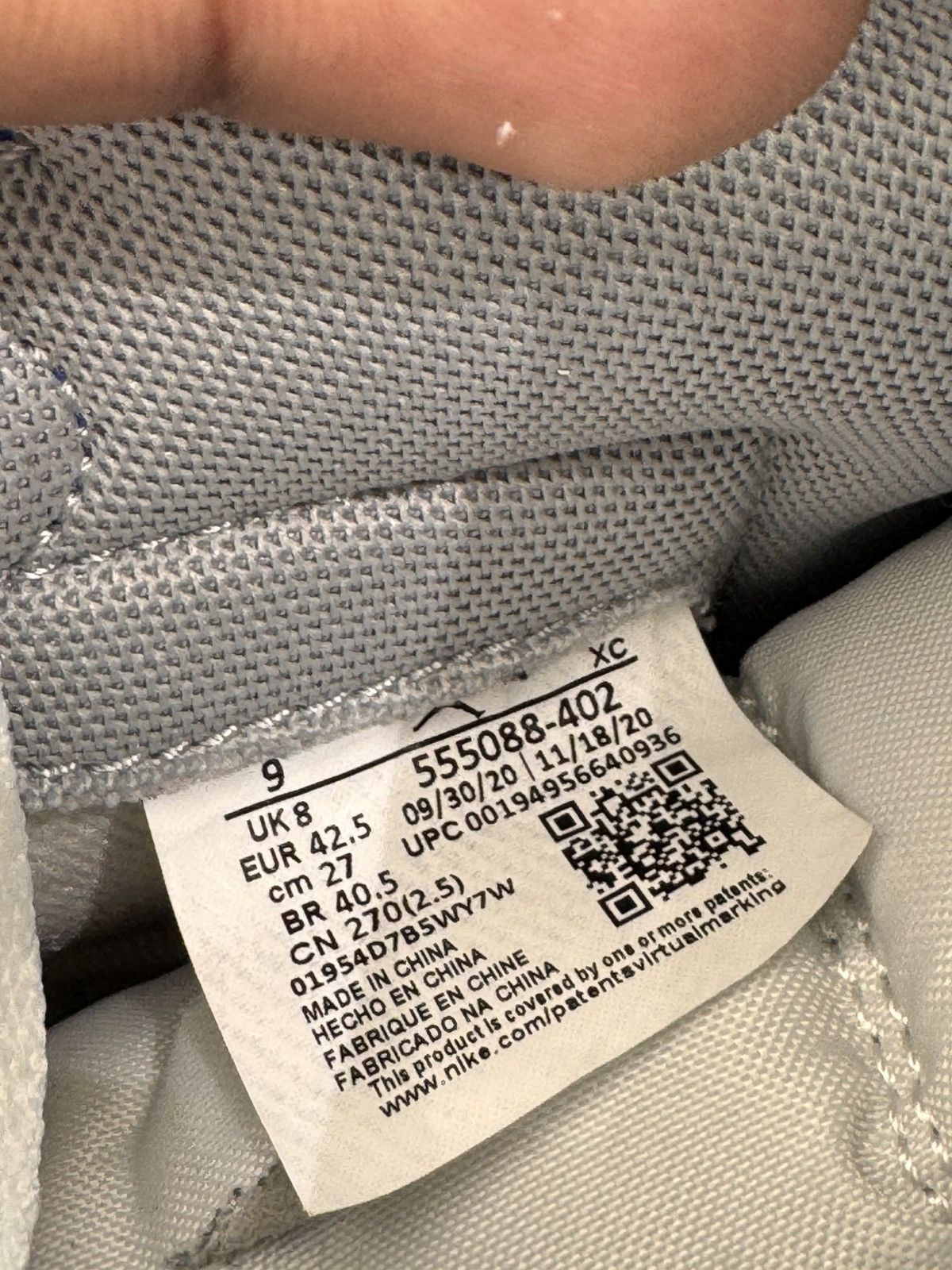 Air Jordan 1 Hyper Royal Smoke Grey Size 9 (2021)