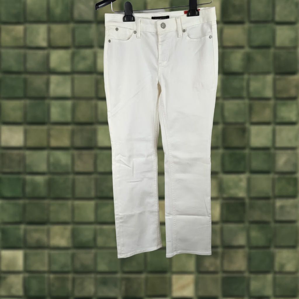 Talbots TALBOTS Jeans White Denim Slimming Flawless 5-Pocket Bootcut 2P Petite Women Jeans White Five-Pocket Zip Slim Fit Beach Preppy Mens Girls Size 26" / US 2 / IT 38 - 1 Thumbnail