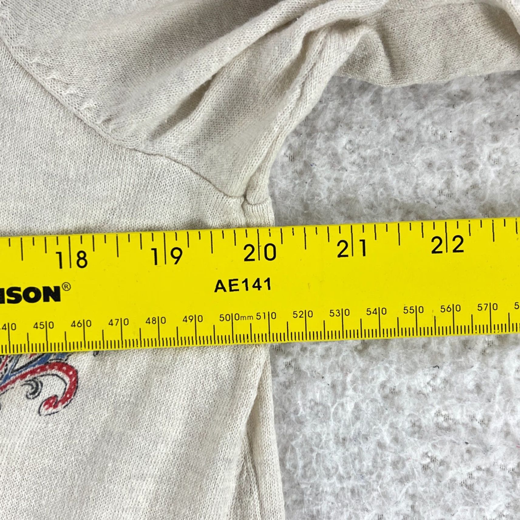 J. Jill J. Jill Cardigan Sweater Womens Large Ivory Paisley Print 3/4 Sleeve Cotton Knit Size L / US 10 / IT 46 - 6 Thumbnail