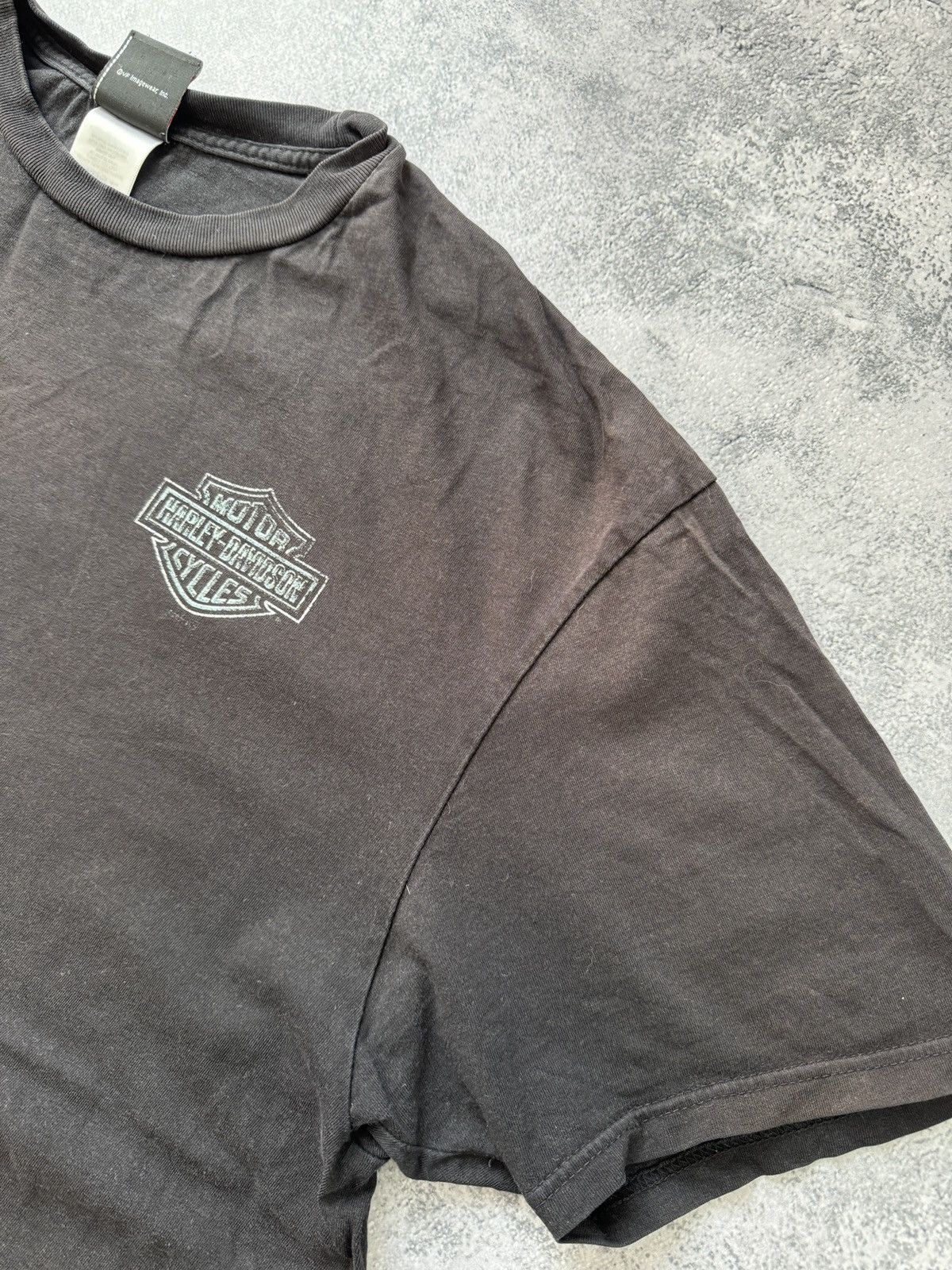 Harley Davidson × Vintage Vintage Harley Davidson Black Faded T-Shirt Size US XL / EU 56 / 4 - 6 Thumbnail