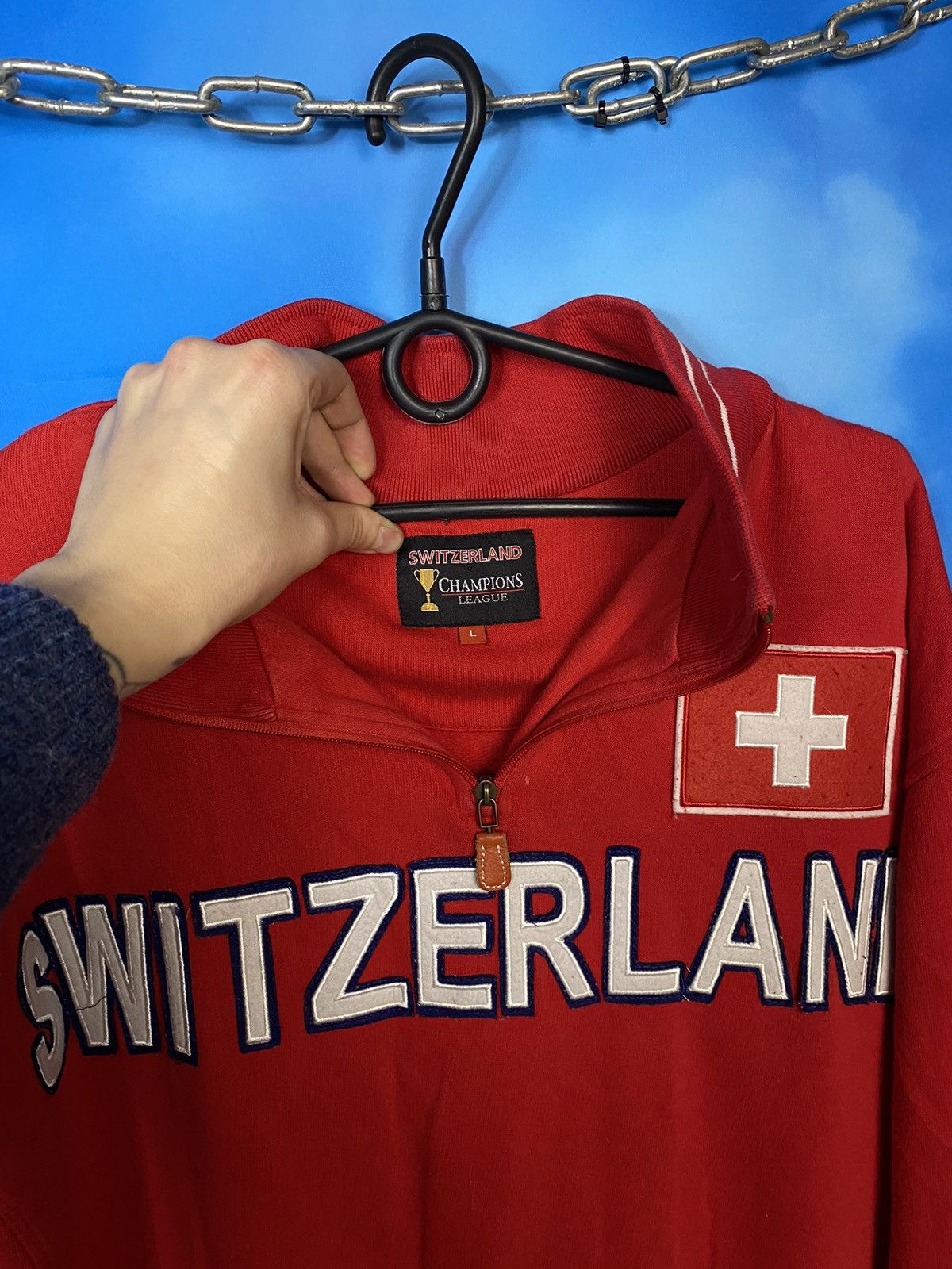 Japanese Brand × Vintage 💥 SWITZERLAND VTG RUGBY CHAMPION LEAGUE 1/3 ZIP SWEATSHIRT Size US L / EU 52-54 / 3 - 6 Thumbnail