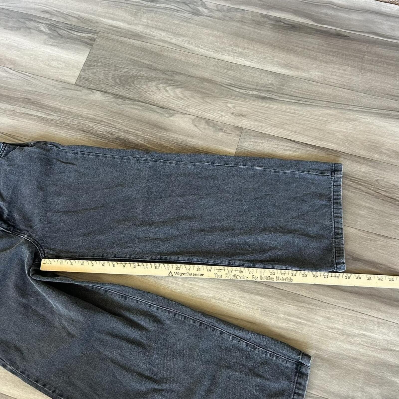 Cotton On Vintage Baggy Cotton On Black Denim Jeans Wide Leg size 28 Size 30" / US 8 / IT 44 - 4 Thumbnail