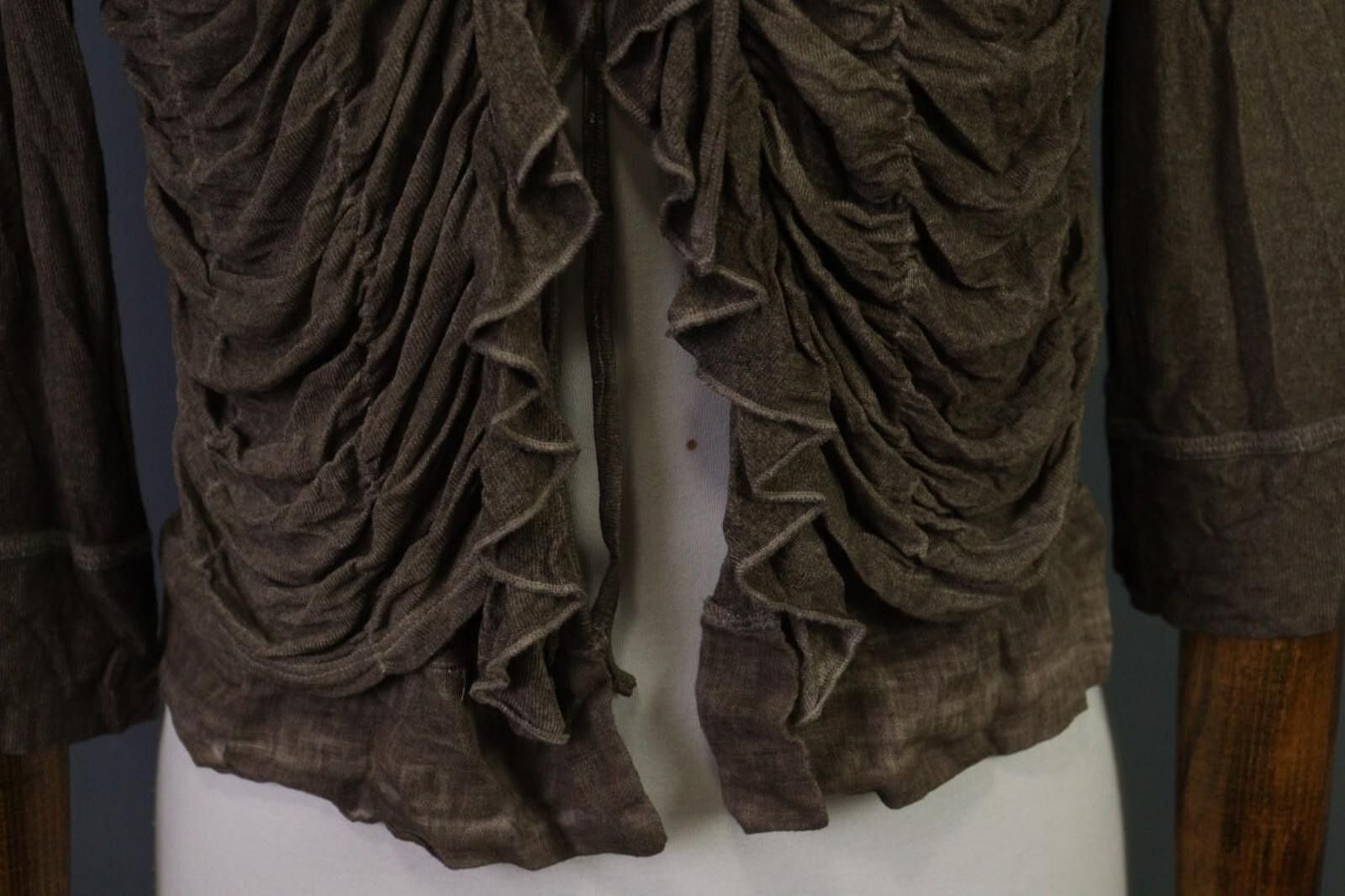 Designer Elisa Cavaletti Brown Designed Drawsting Cardigan Sweater Size M / US 6-8 / IT 42-44 - 4 Thumbnail