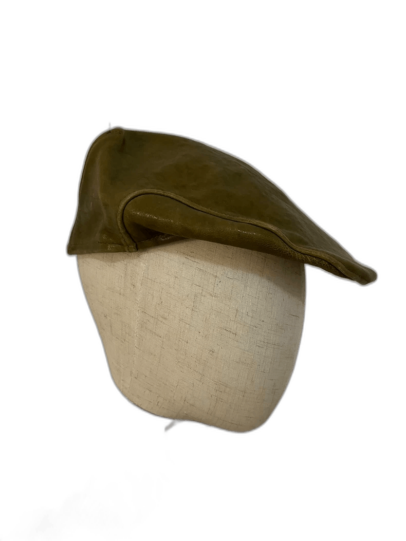Miu Miu Miu Miu Green Leather Beret Hat Size ONE SIZE - 1 Thumbnail