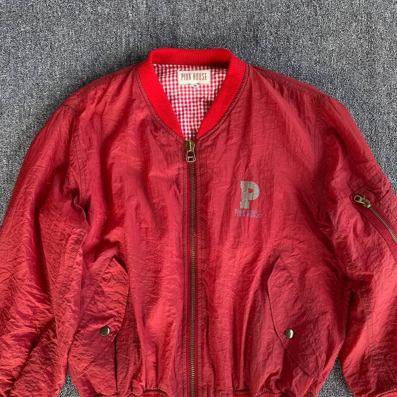 Pink House VINTAGE 90s PINK HOUSE WRINKLED NYLON BOMBER JACKET SMALL P Size US M / EU 48-50 / 2 - 2 Thumbnail