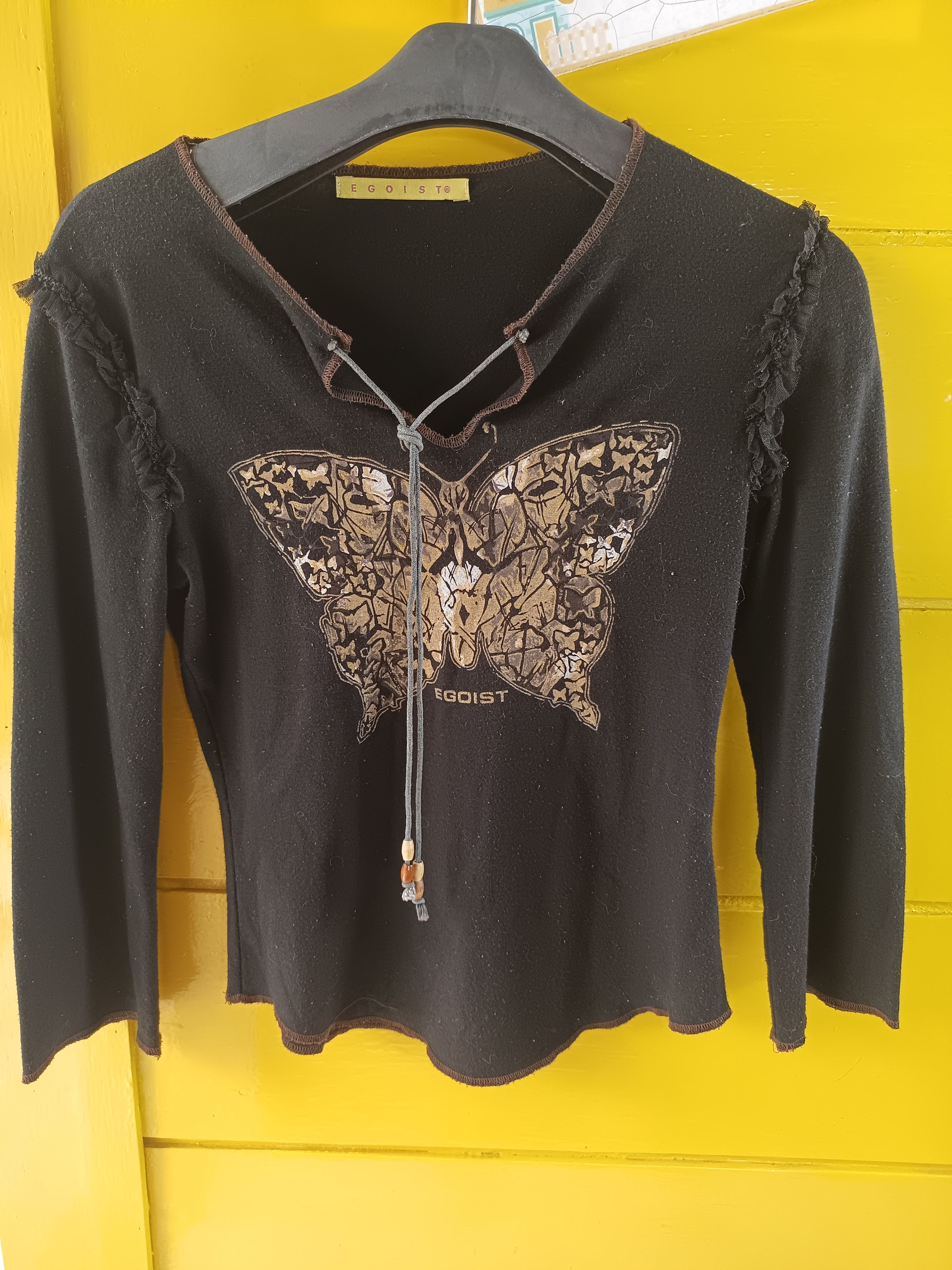 Japanese Brand Black Egoist Gold Butterfly Print Long sleeve Size US M / EU 48-50 / 2 - 7 Thumbnail