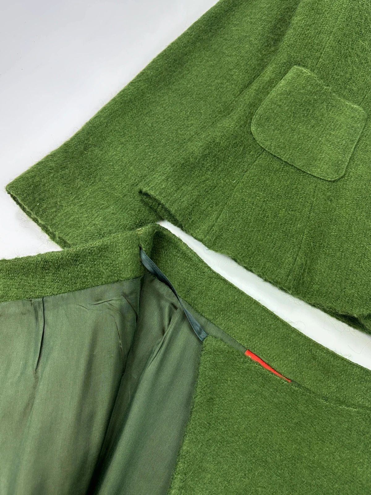 Kenzo Kenzo Jungle FW1990-98 Green Mohair Skirt & Jacket Full Set Size L / US 10 / IT 46 - 6 Thumbnail