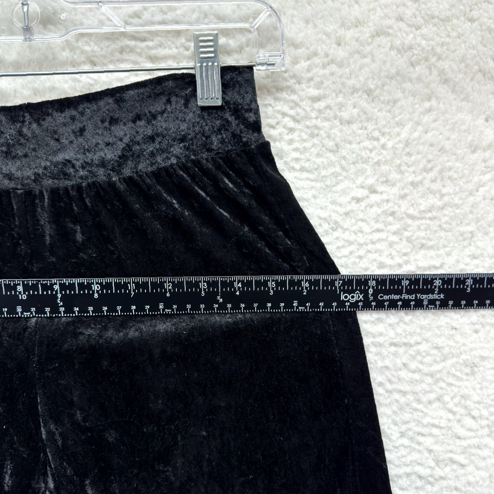 Velvet VINTAGE Y2K Capri Flare Pants Trousers 00 23 XS Black Velvet Corpcore Cocktail Size 25" / US 0 / IT 36 - 6 Thumbnail