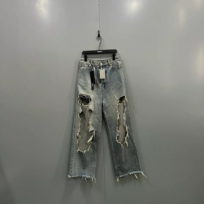 Balenciaga Balenciaga size S Distressed Destroyed Denim Pants Size US 27 - 1 Thumbnail