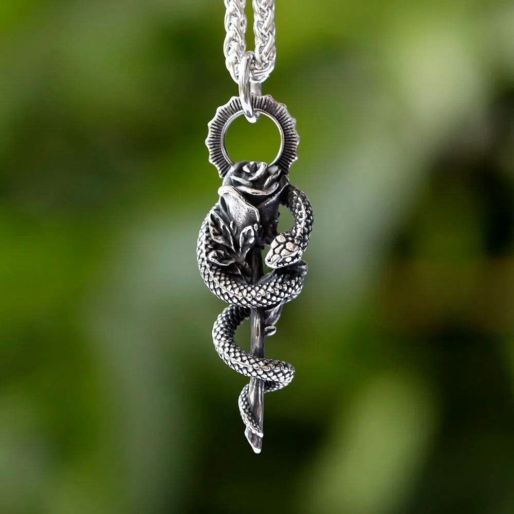 Other Flower With Snake Pendant Accessories Necklace Gifts Size ONE SIZE - 3 Thumbnail