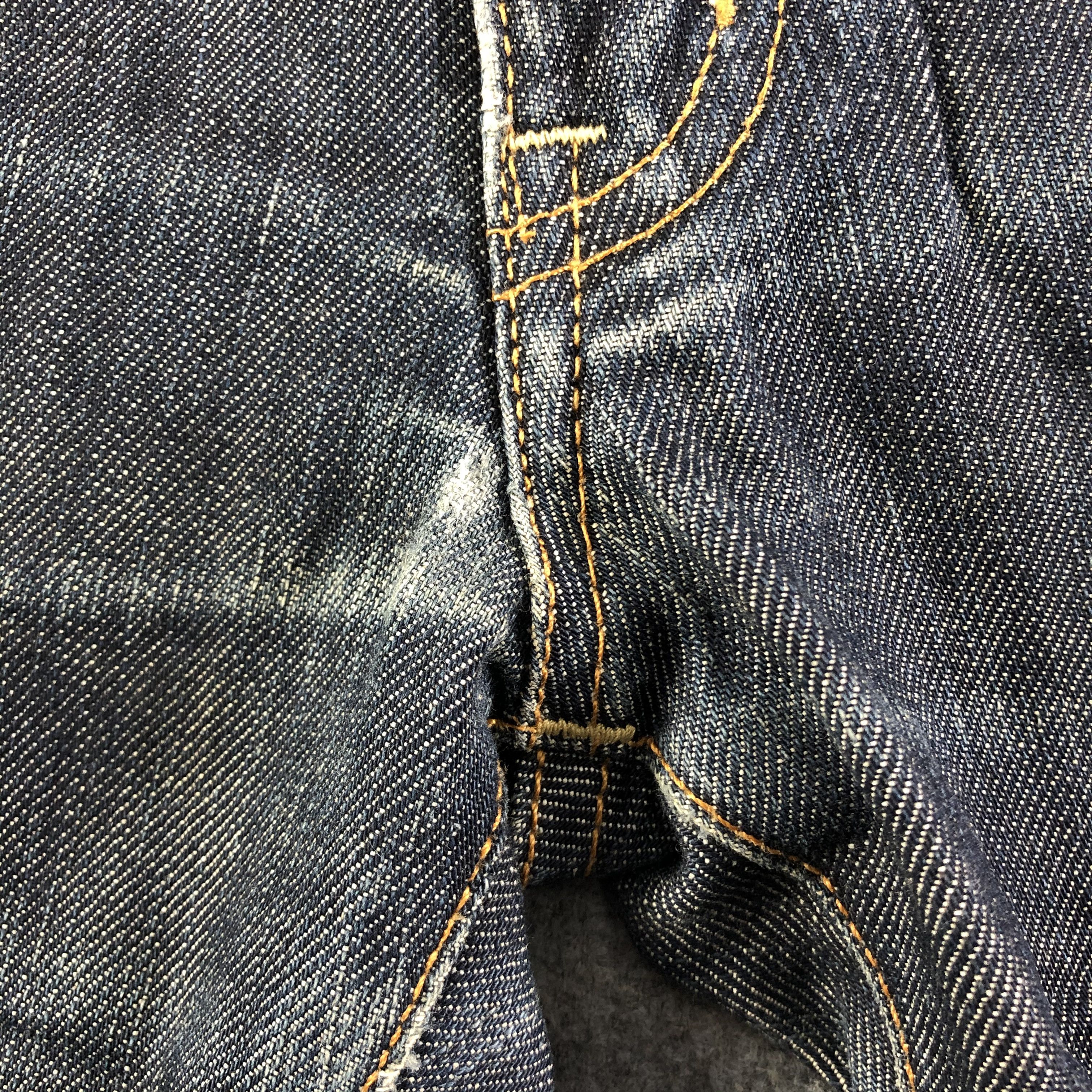 Japanese Brand Back Number Selvedge Jeans Faded Blue Denim -J2809 Size US 30 / EU 46 - 8 Thumbnail