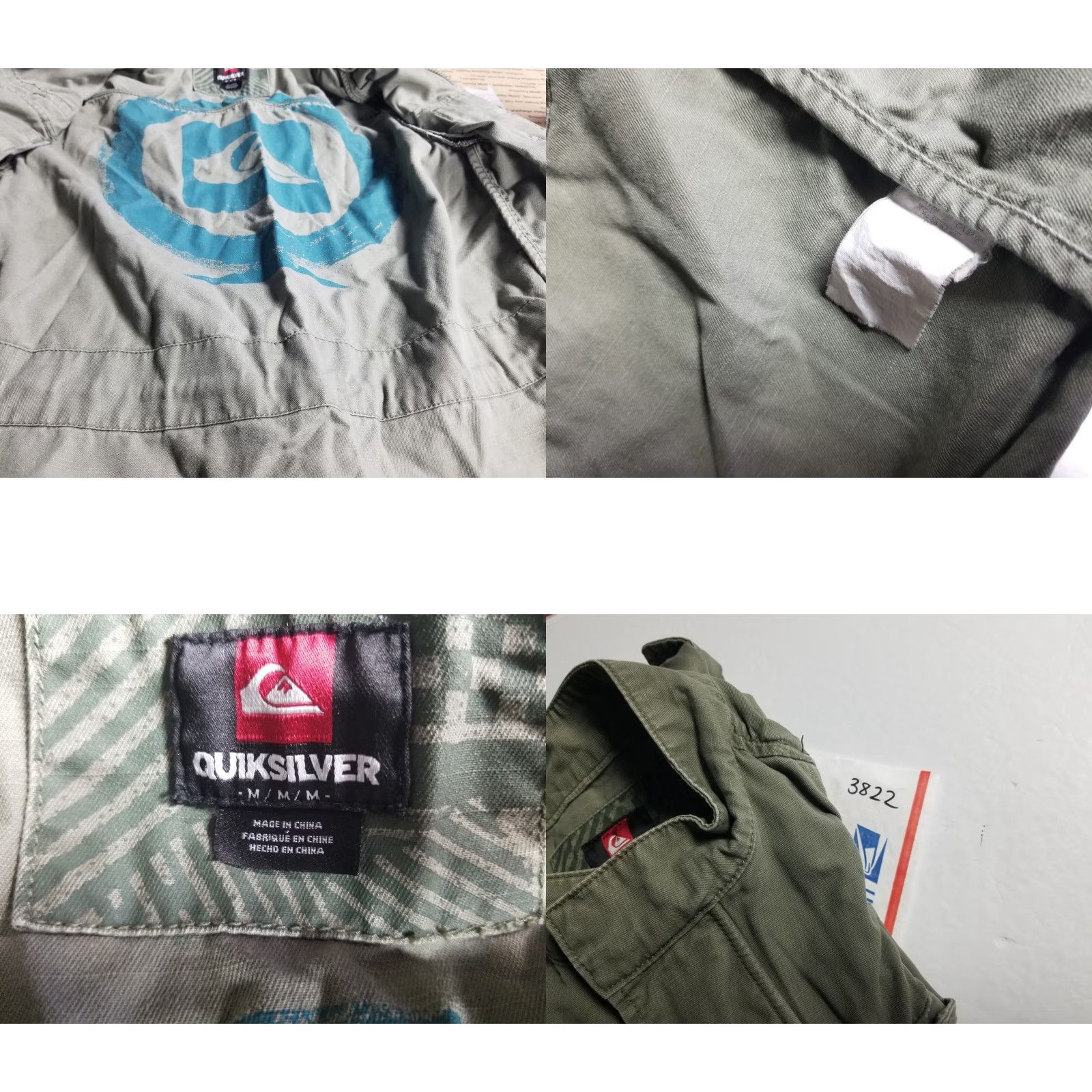 Olive VINTAGE Quicksilver Military Jacket Army Olive Green Men Size Medium Distressed Size US M / EU 48-50 / 2 - 10 Thumbnail