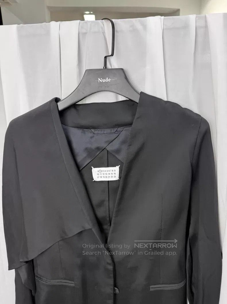 Maison Margiela Maison Margiela Collarless scarf shawl blazer| Size XS / US 0-2 / IT 36-38 - 4 Thumbnail