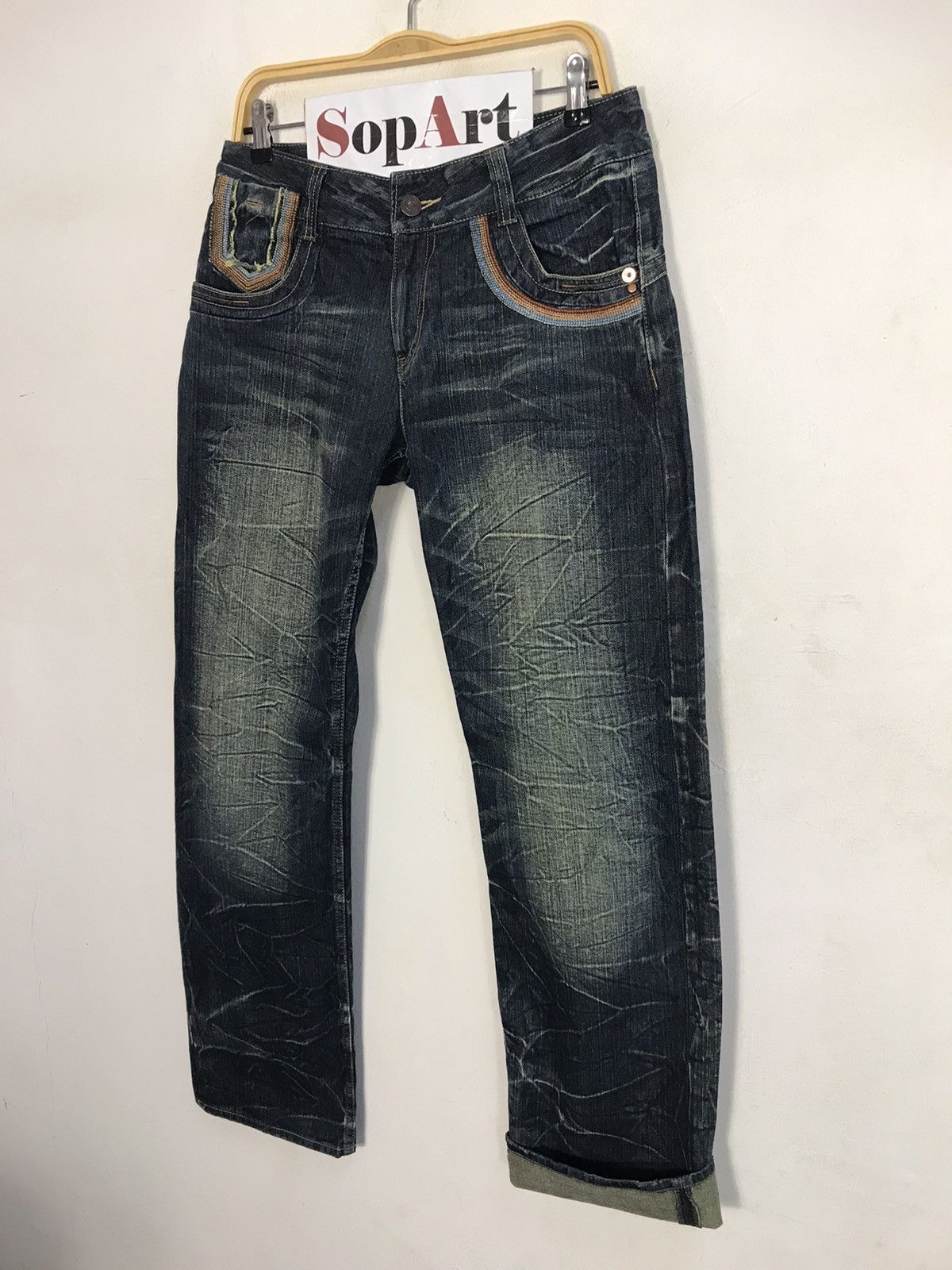 Japanese Brand × Vintage Vintage Japanese Brand Design Lightning Denim Jeans Size US 32 / EU 48 - 4 Thumbnail