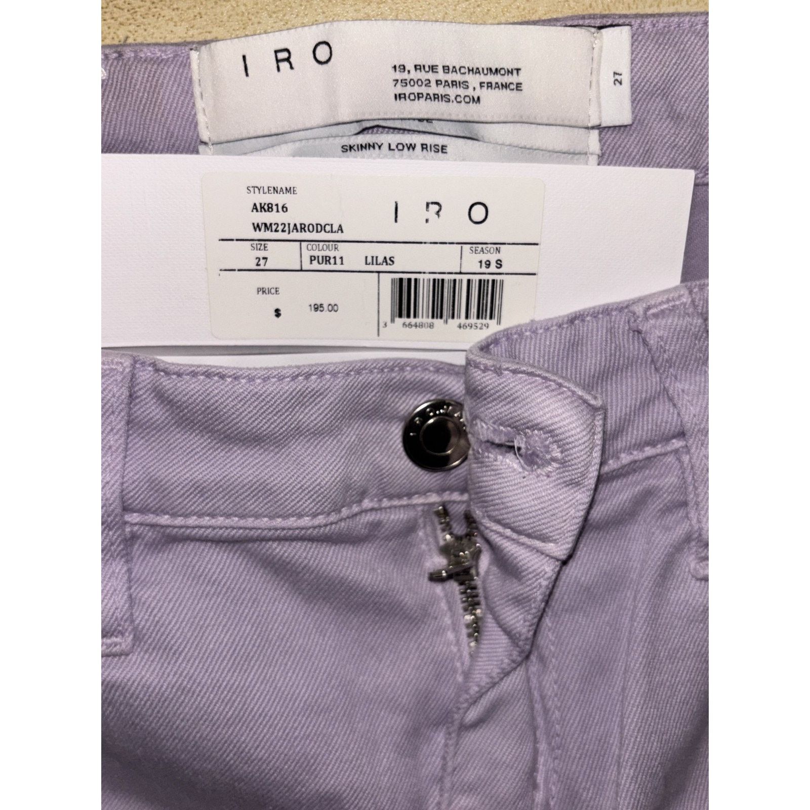 Iro IRO Skinny Low Rise Jeans Size 27 New Size 27" / US 4 / IT 40 - 3 Thumbnail