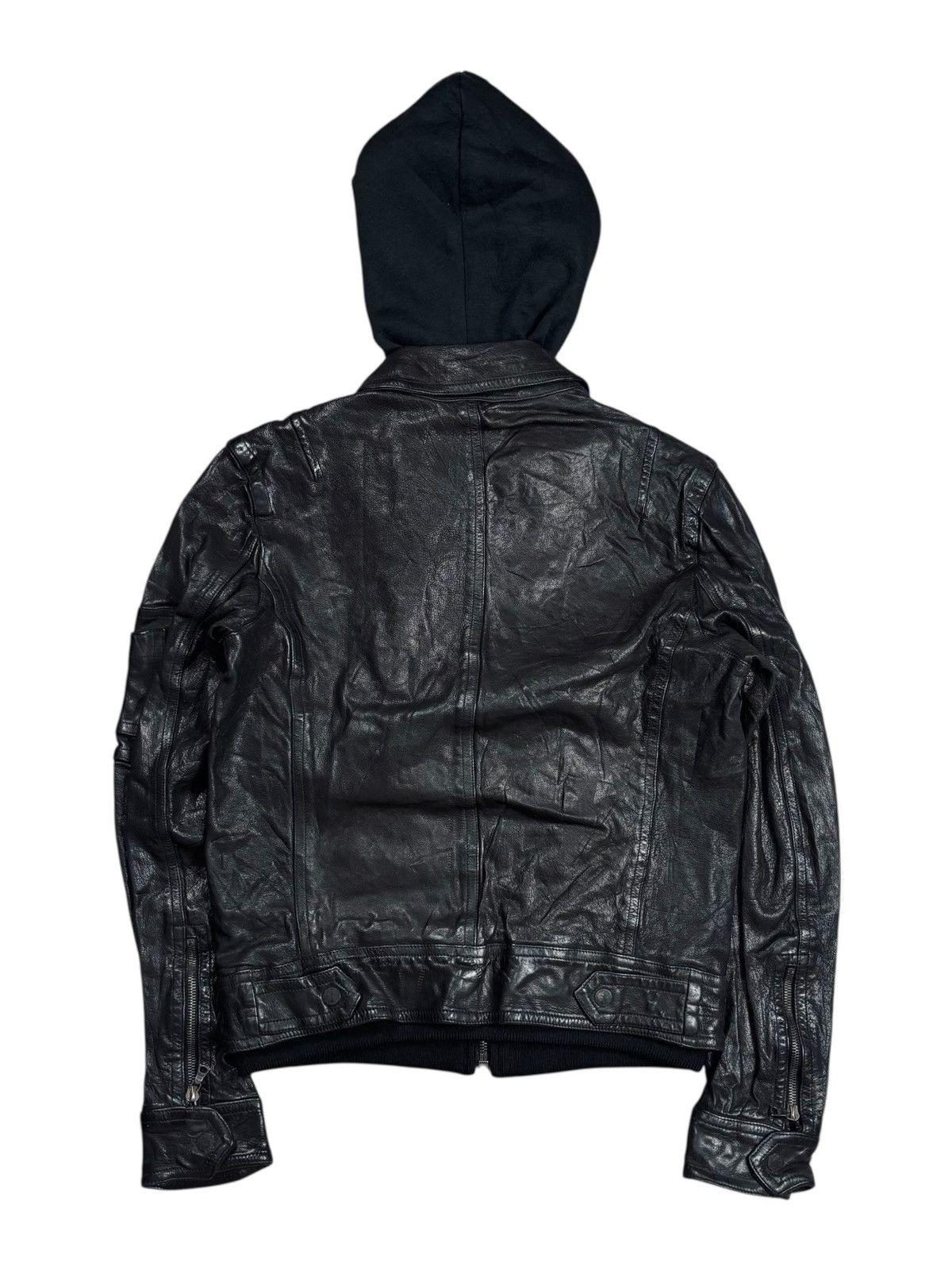 Neil Barrett 2000s Neil Barrett Indie Sleaze Hooded Leather Jacket Size US M / EU 48-50 / 2 - 3 Thumbnail