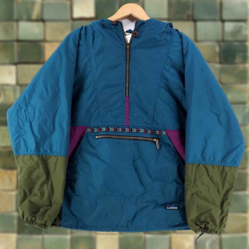 Vintage VINTAGE LL Bean Anorak Jacket Pullover Aztec Hooded Green Thinsulate Mens L Size US L / EU 52-54 / 3 - 1 Thumbnail