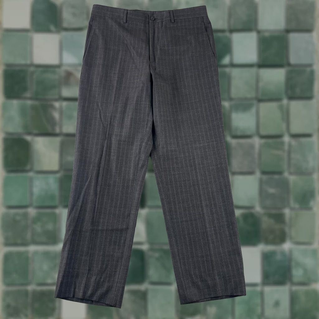 Etro ETRO Milano Pants Men 50 Grey Check Wool Trousers Made in Italy 32x29 Slim Straight Dress Pants Mens Size US 32 / EU 48 - 1 Thumbnail