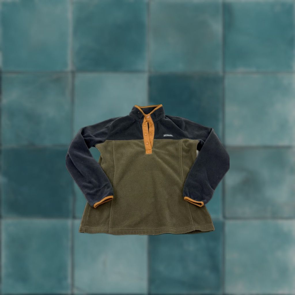 Layer 8 Columbia Pullover Womens Medium Fleece Snap Neck Outdoors Hiking Cozy Warm Layer Size M / US 6-8 / IT 42-44 - 1 Thumbnail