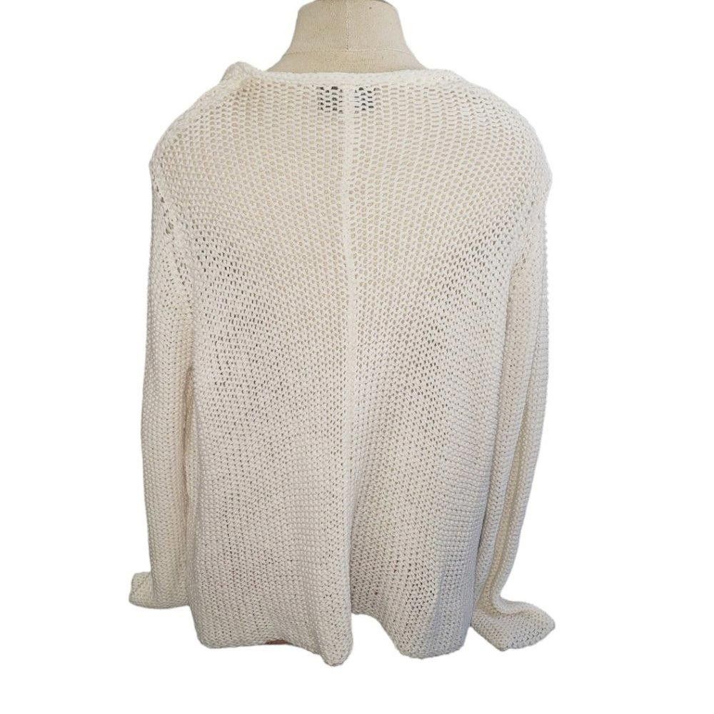 Designer CT799 Wooden Ships Cream Crocheted Long Sleeve Sweater S/M Size S / US 4 / IT 40 - 5 Thumbnail