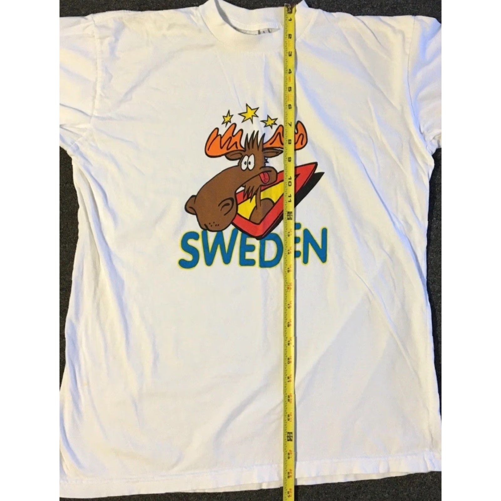 Vintage VINTAGE Sweden Moose Shirt S Cartoon Funny Nature Grunge 90s 80s Skate Animal T-Shirt Mens White Size S Size US S / EU 44-46 / 1 - 8 Thumbnail