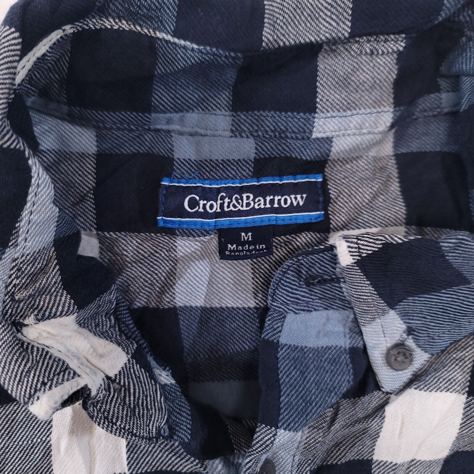 Croft & Barrow Croft & Barrow Gingham Flannel Shirt Mens Size Medium M Blue Size US M / EU 48-50 / 2 - 3 Thumbnail