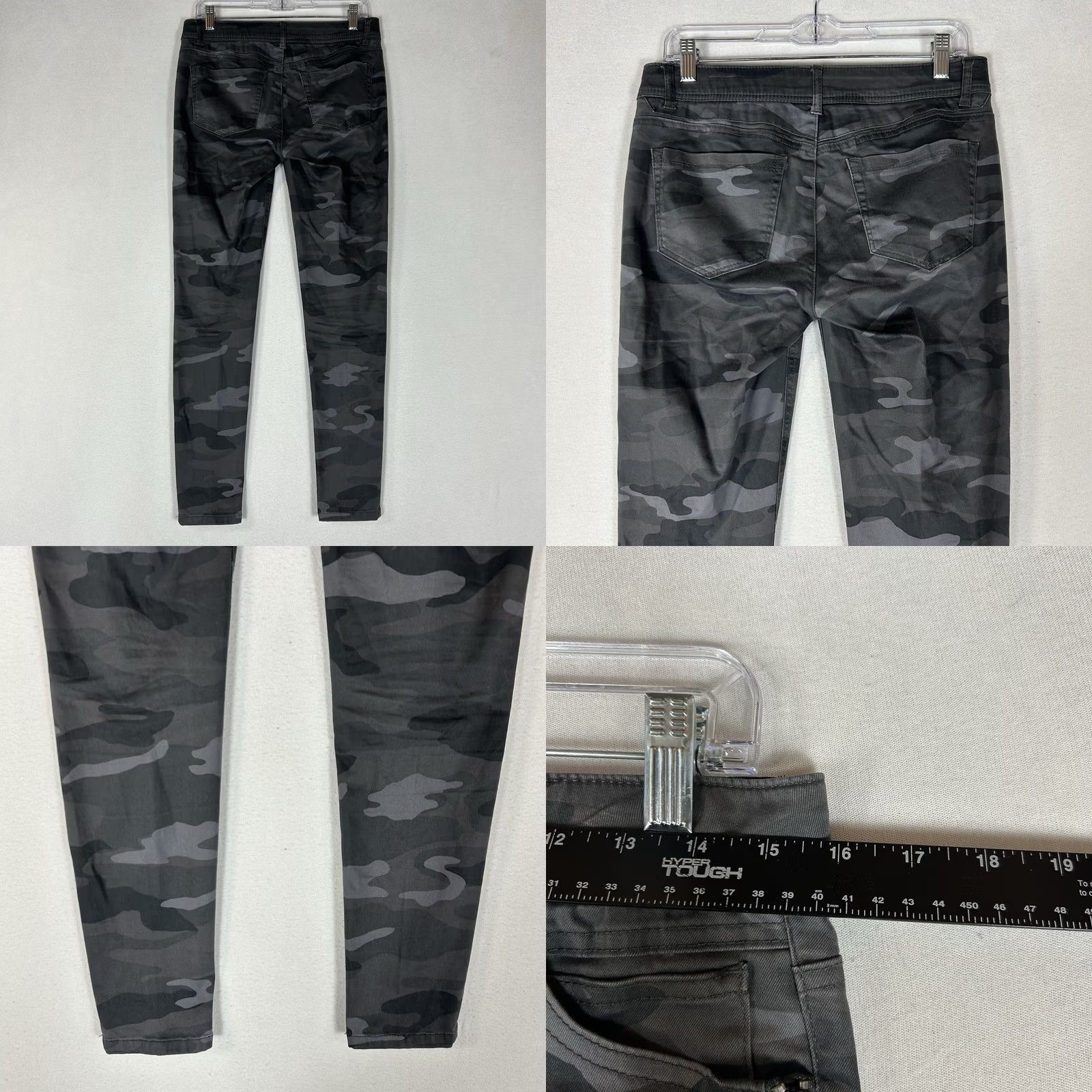Vintage Democracy Jeans Women's 4 Gray Camo Skinny Pants Stretch Casual Zip Front Pockets Size 27" / US 4 / IT 40 - 8 Thumbnail
