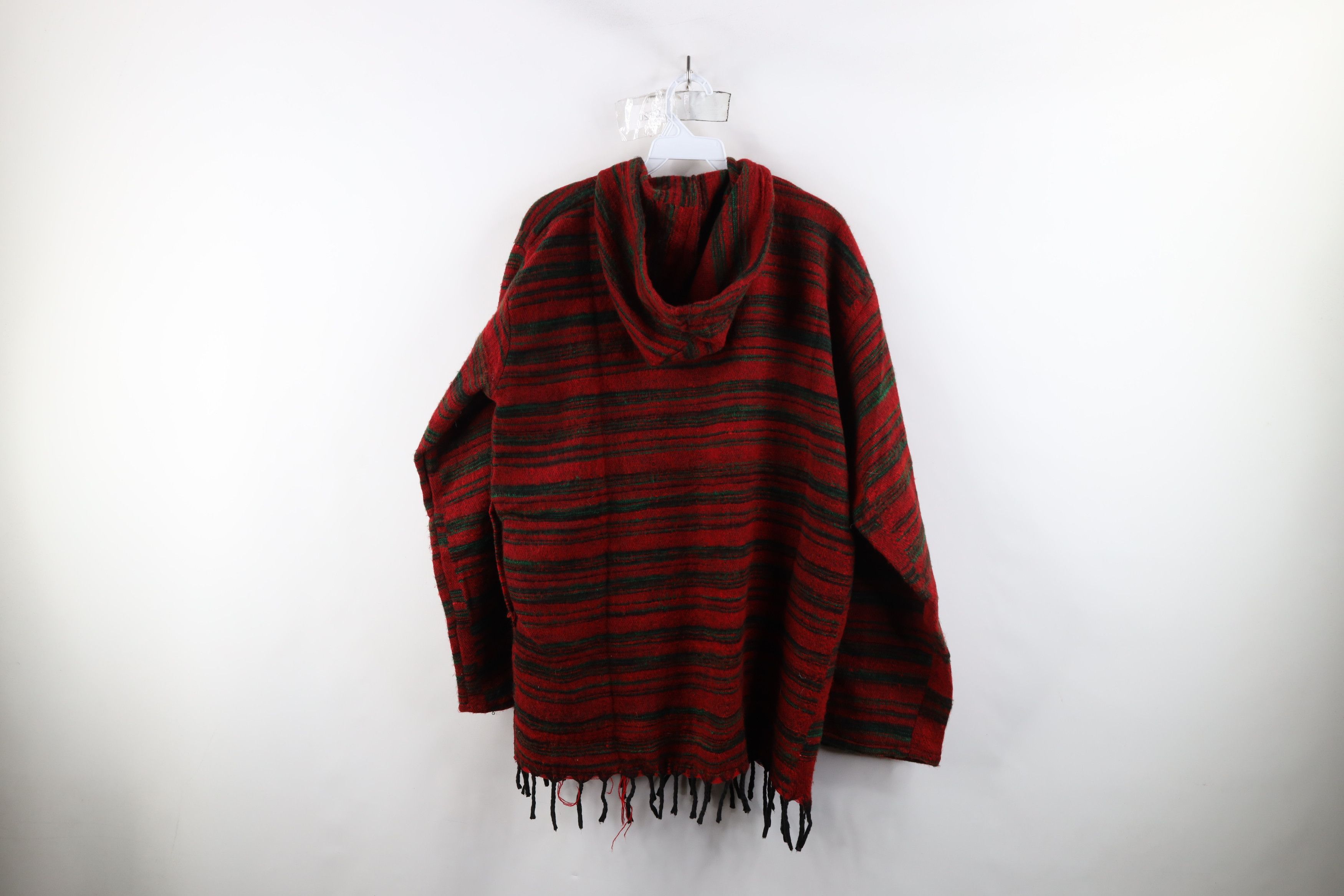 Vintage Vintage 90s Streetwear Fringed Button Hoodie Sweatshirt Size US XL / EU 56 / 4 - 10 Thumbnail