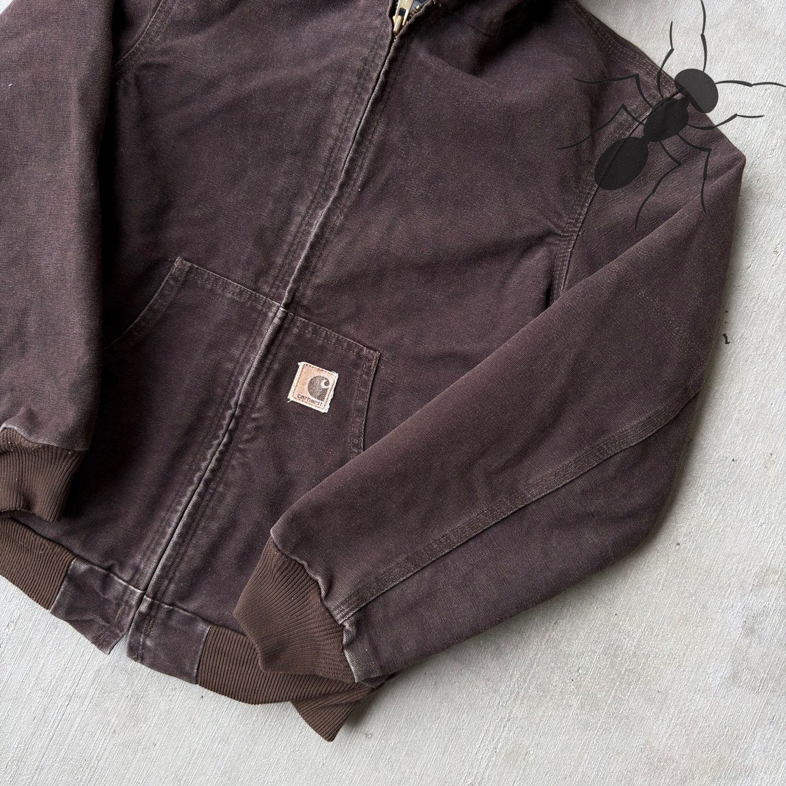 Carhartt × Vintage Carhartt YOUTH J159 DKB brown hooded work wear jacket Size US XS / EU 42 / 0 - 4 Thumbnail