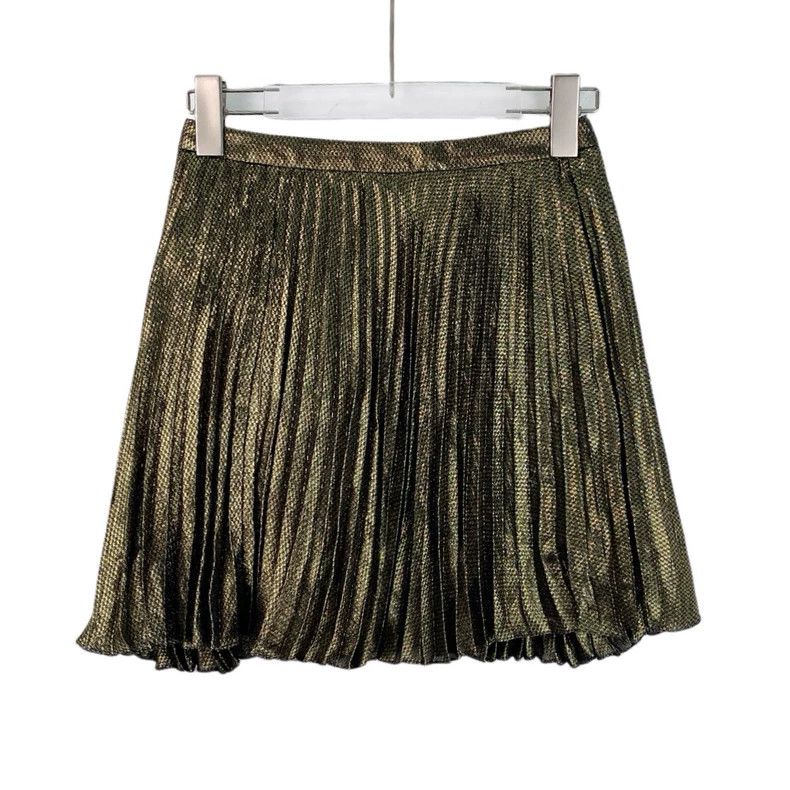 Saint Laurent Paris Saint Laurent Paris Golden mulberry silk casual pleated sk Size 24" / US 00 / IT 34 - 1 Thumbnail