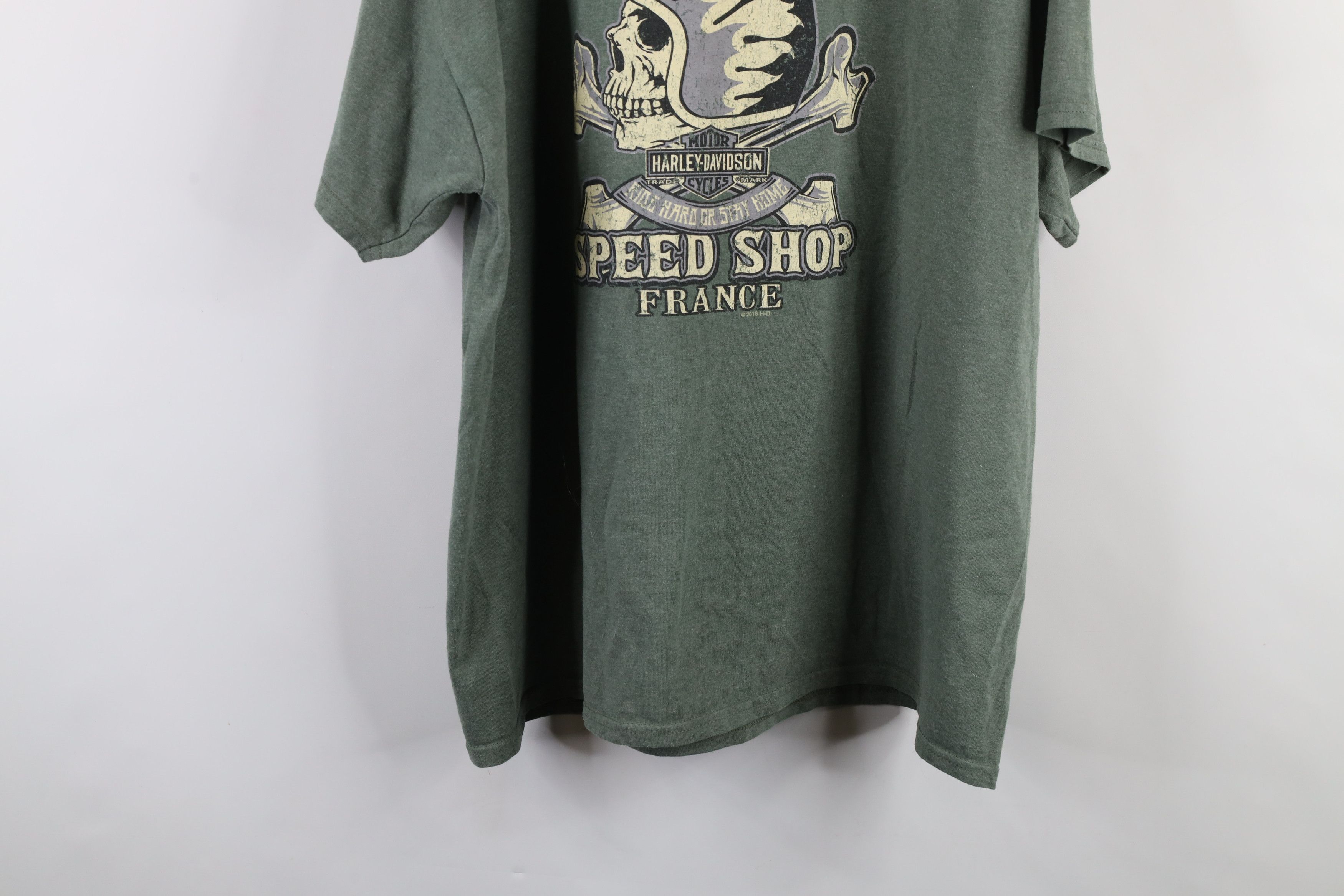 Harley Davidson × Vintage Vintage Y2K Harley Davidson Spell Motor Oil T-Shirt Green Size US XXL / EU 58 / 5 - 14 Thumbnail