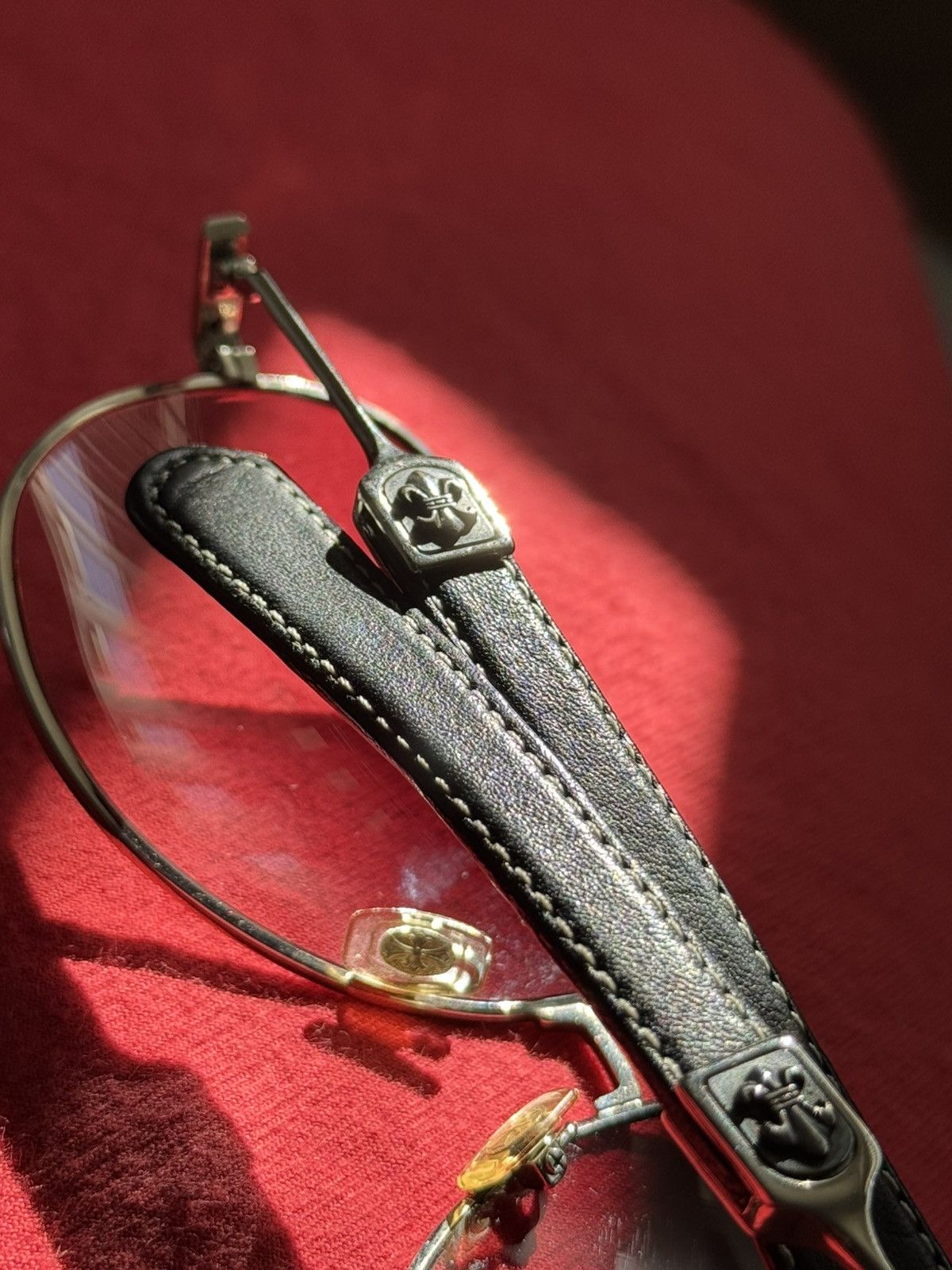 Chrome Hearts ARCHIVE Chrome Hearts Glasses "JOJO" - Rare Black Leather Size ONE SIZE - 1 Thumbnail