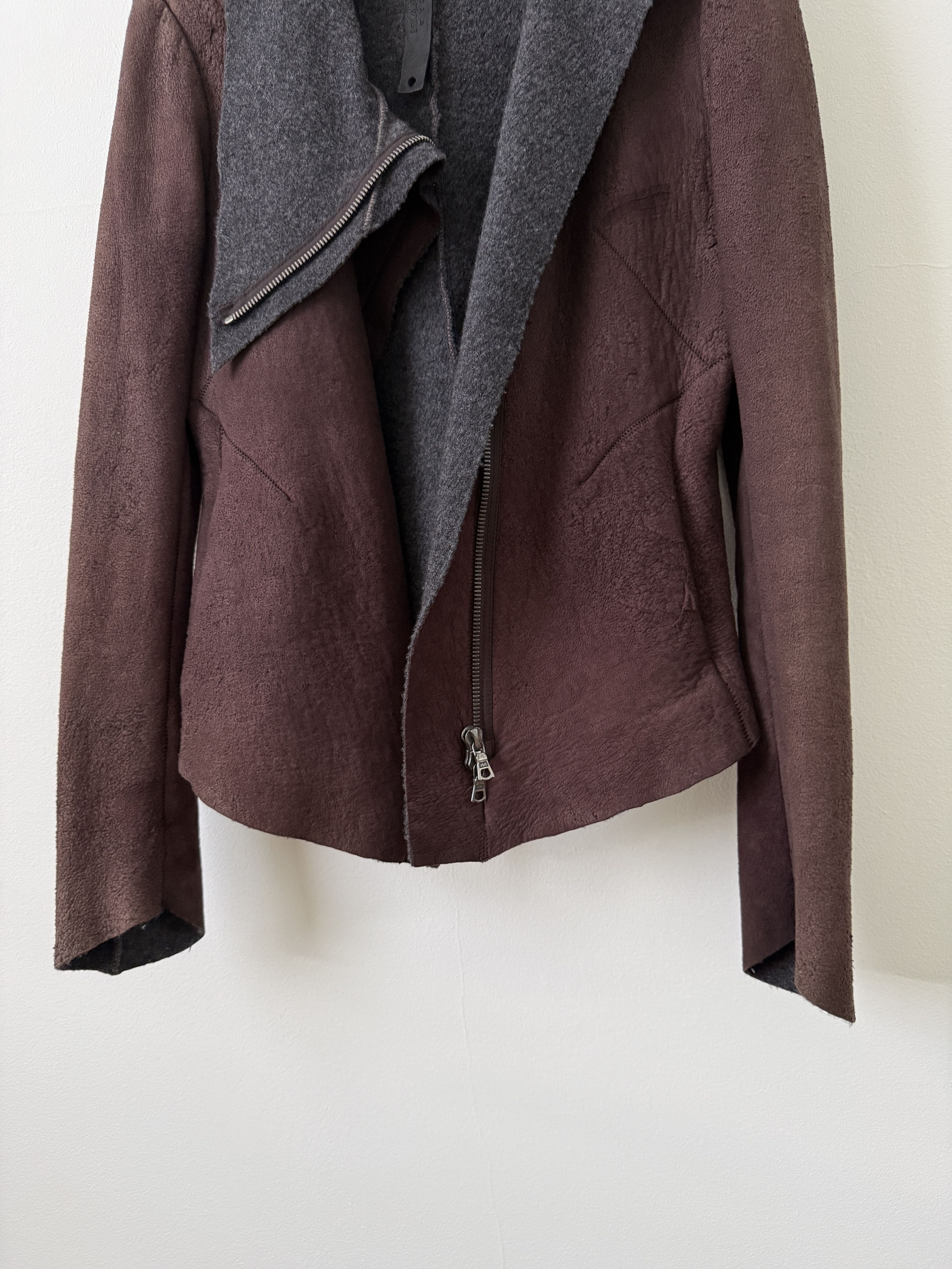 Isaac Sellam Experience Lambskin Leather Asymmetrical Wool Lined Jacket Size M / US 6-8 / IT 42-44 - 10 Thumbnail