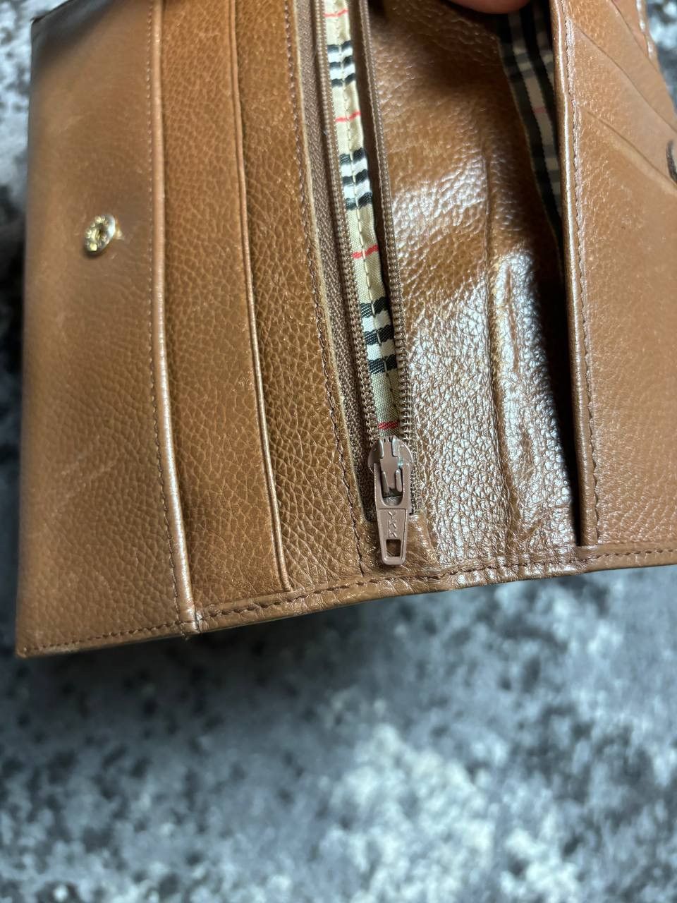 Burberry × Vintage Vintage Y2K Burberry Leather Brown Luxury Long Wallet Size ONE SIZE - 11 Thumbnail