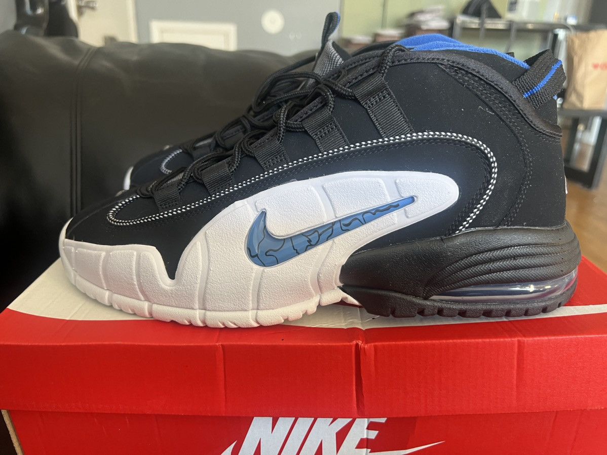 image of Nike Air Max Penny 1 Shoes in Black/Blue/White, Men's (Size 11.5)