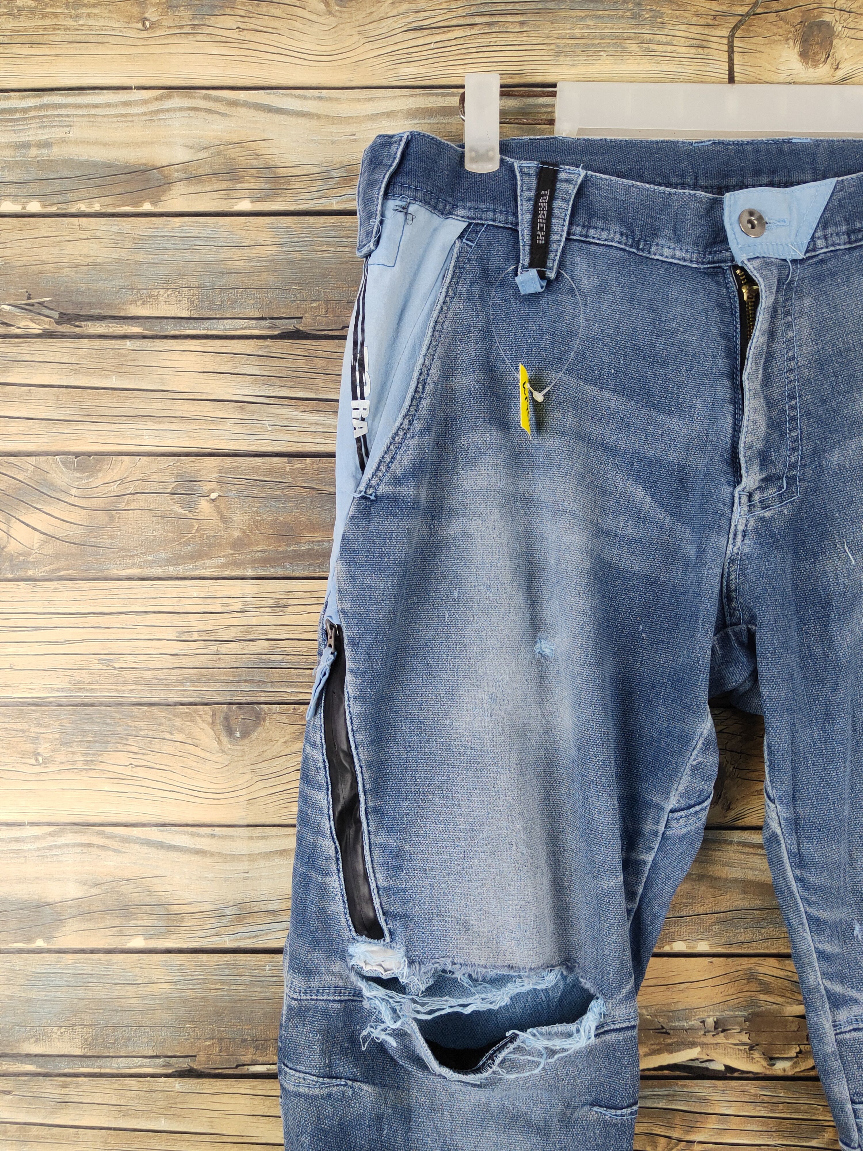 Japanese Brand Toraichi Blue Distressed Ripped Jogger Jeans #W1950 Size US 34 / EU 50 - 4 Thumbnail