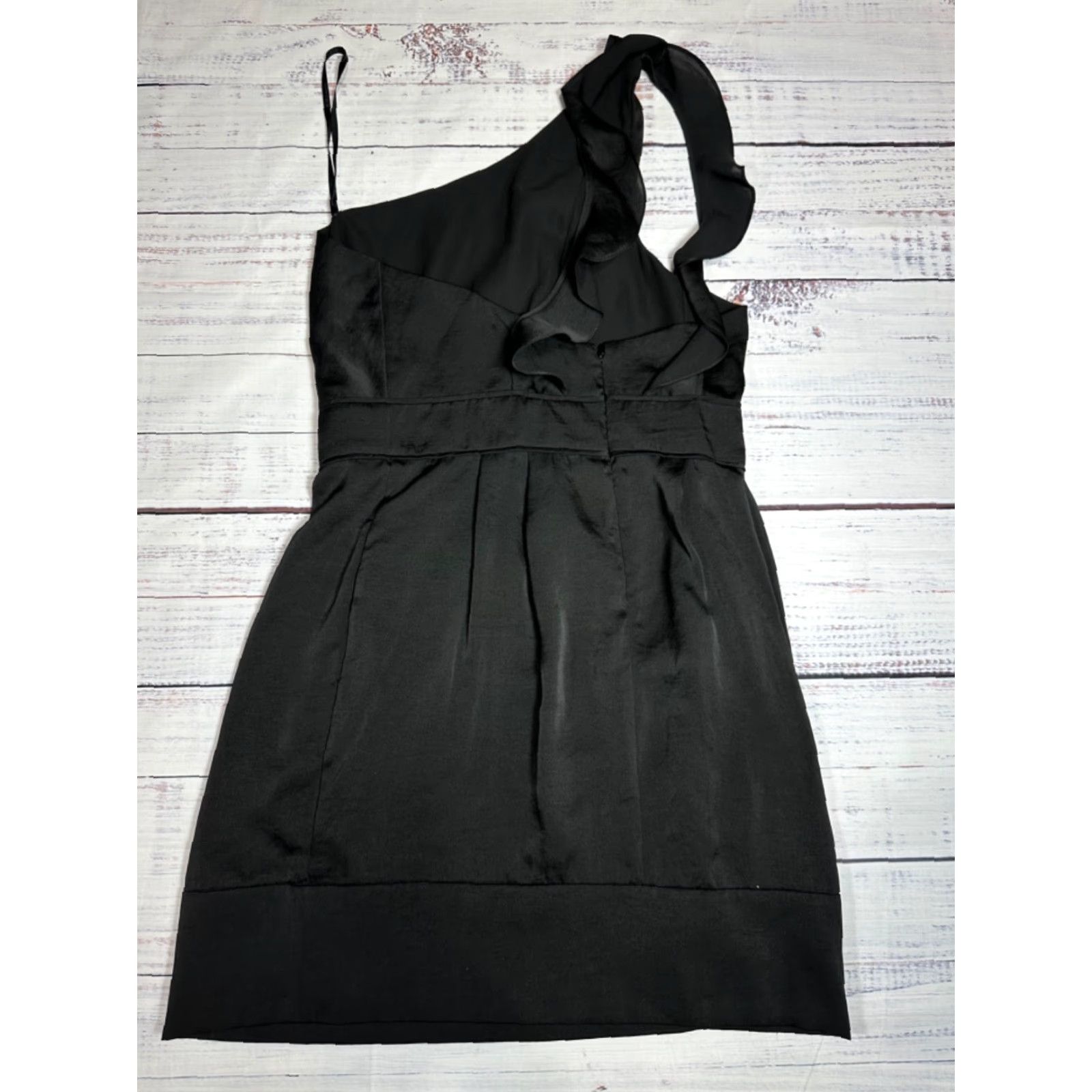 BCBGeneration BCBGeneration Women One Shoulder Short Dress Size 10 Black Lined Back Zip New Size 32" / US 10 / IT 46 - 4 Thumbnail