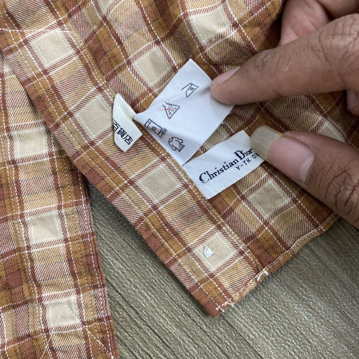 Dior 1990s Vintage Christian Dior Monsieur Plaid Flannel Shirt Size M / US 6-8 / IT 42-44 - 7 Thumbnail