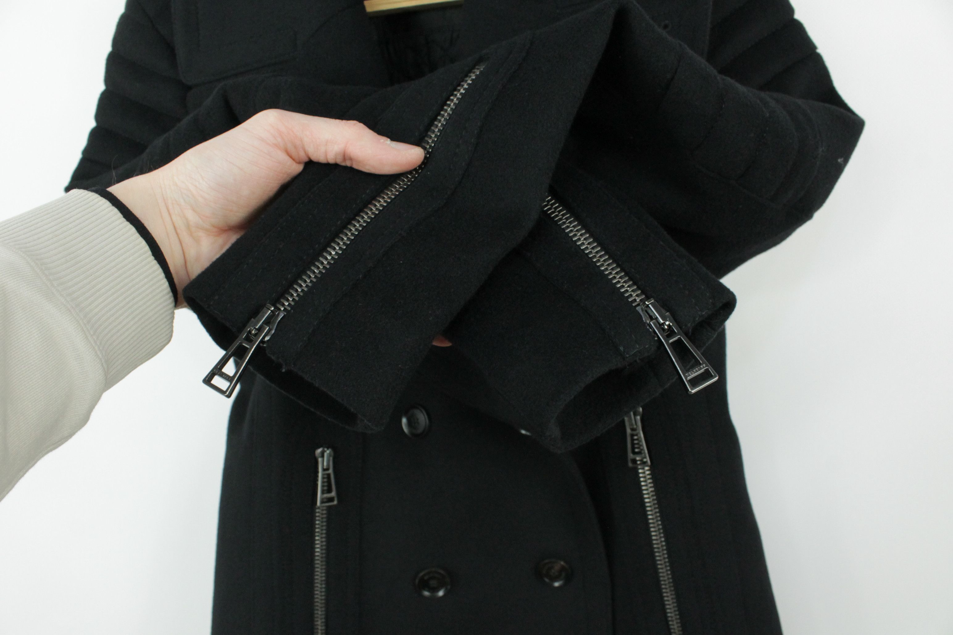 Belstaff Belstaff Women's Croft Wool Cashmere Peacoat in Black Size M / US 6-8 / IT 42-44 - 10 Thumbnail