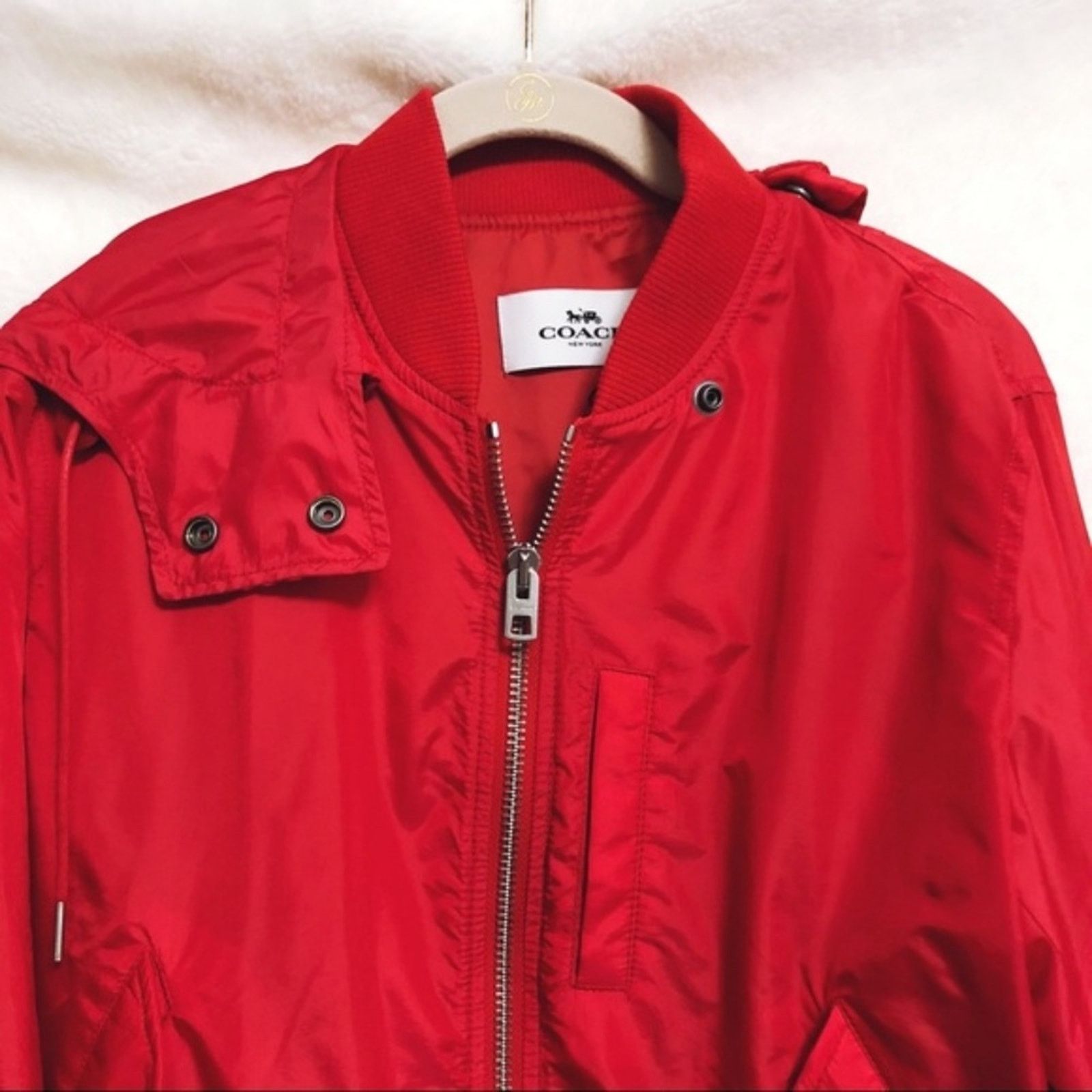 Coach Coach Bright Red Nylon Hooded Jacket Size M / US 6-8 / IT 42-44 - 5 Thumbnail
