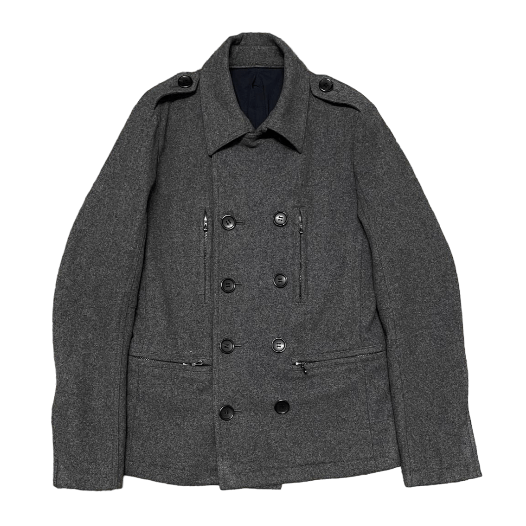 image of Avant Garde x If Six Was Nine Shellac Wool Coat Double Breasted in Grey, Men's (Size Small)