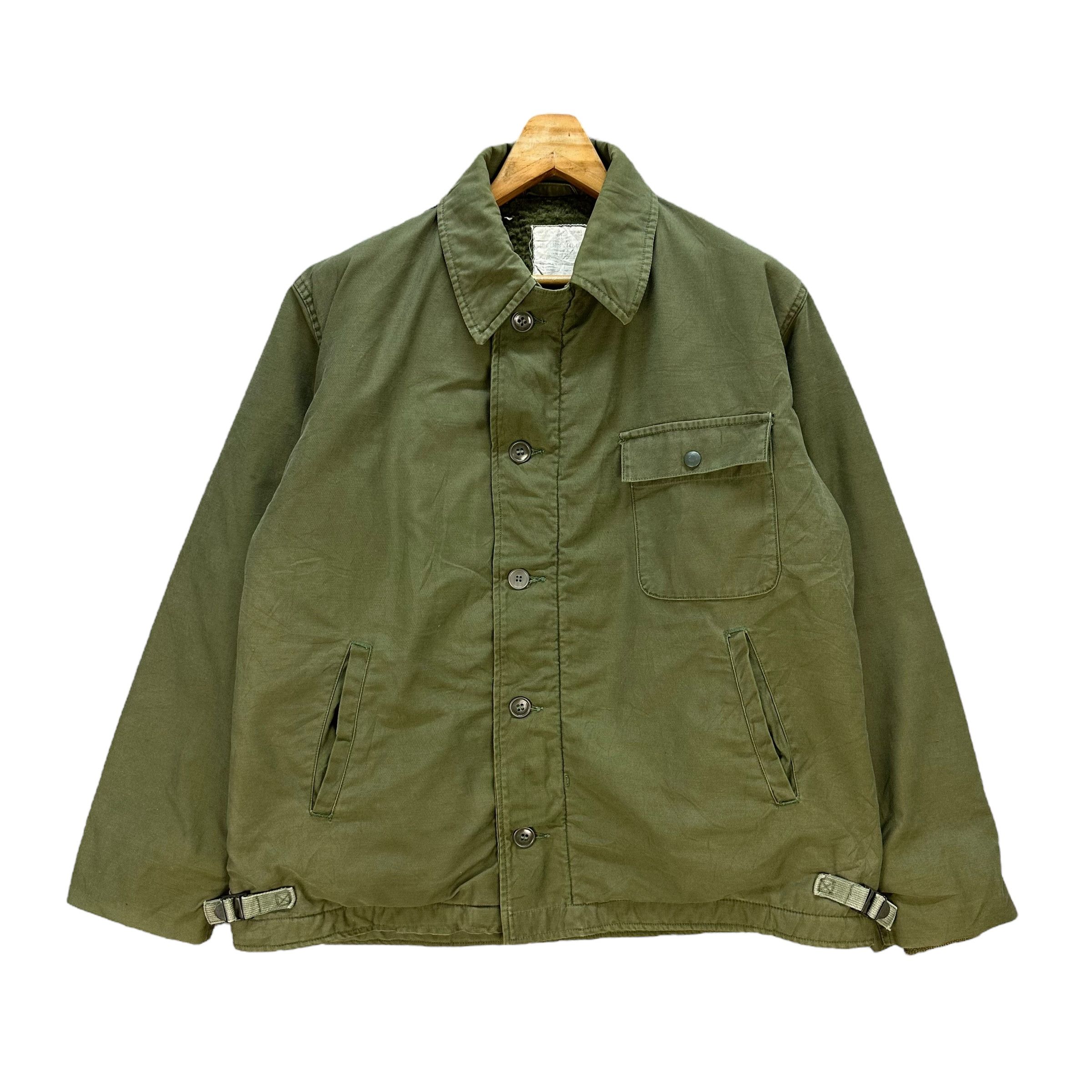 Vintage 1970's USN A-2 Deck Jacket OG-107 Fleece Lined #A74-1795 Size US L / EU 52-54 / 3 - 1 Thumbnail