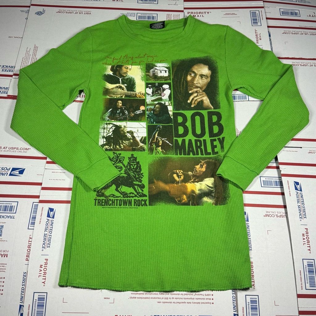 Gildan Vintage Bob Marley Trenchtown Thermal T-Shirt Size 1X 00s Size US L / EU 52-54 / 3 - 1 Thumbnail