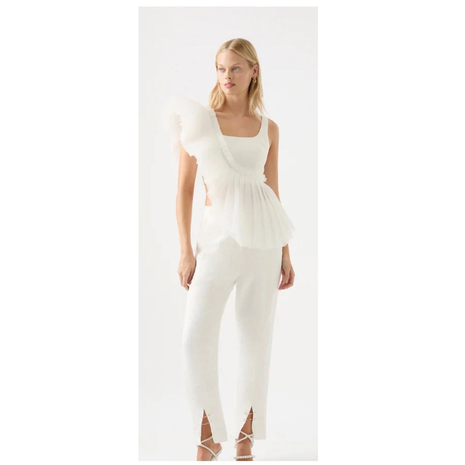Aje NWT Aje Orbit Sculptural Pleated Top (UK/AU 4 = US 0) Size XS / US 0-2 / IT 36-38 - 4 Thumbnail
