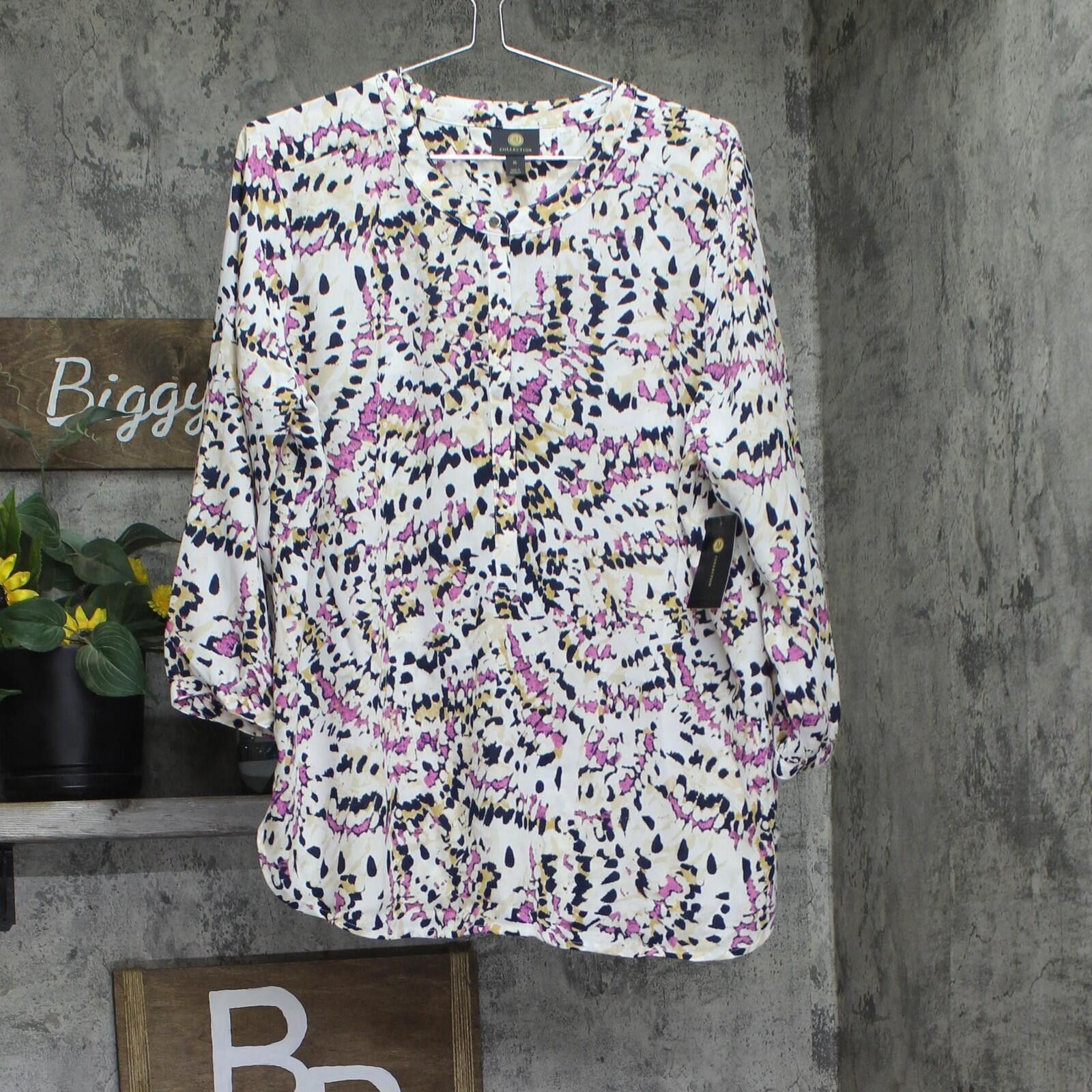 Other Nwt Jm Collection Printed Pleat Back Blouse Pink Multi Xl Size XL / US 12-14 / IT 48-50 - 1 Thumbnail