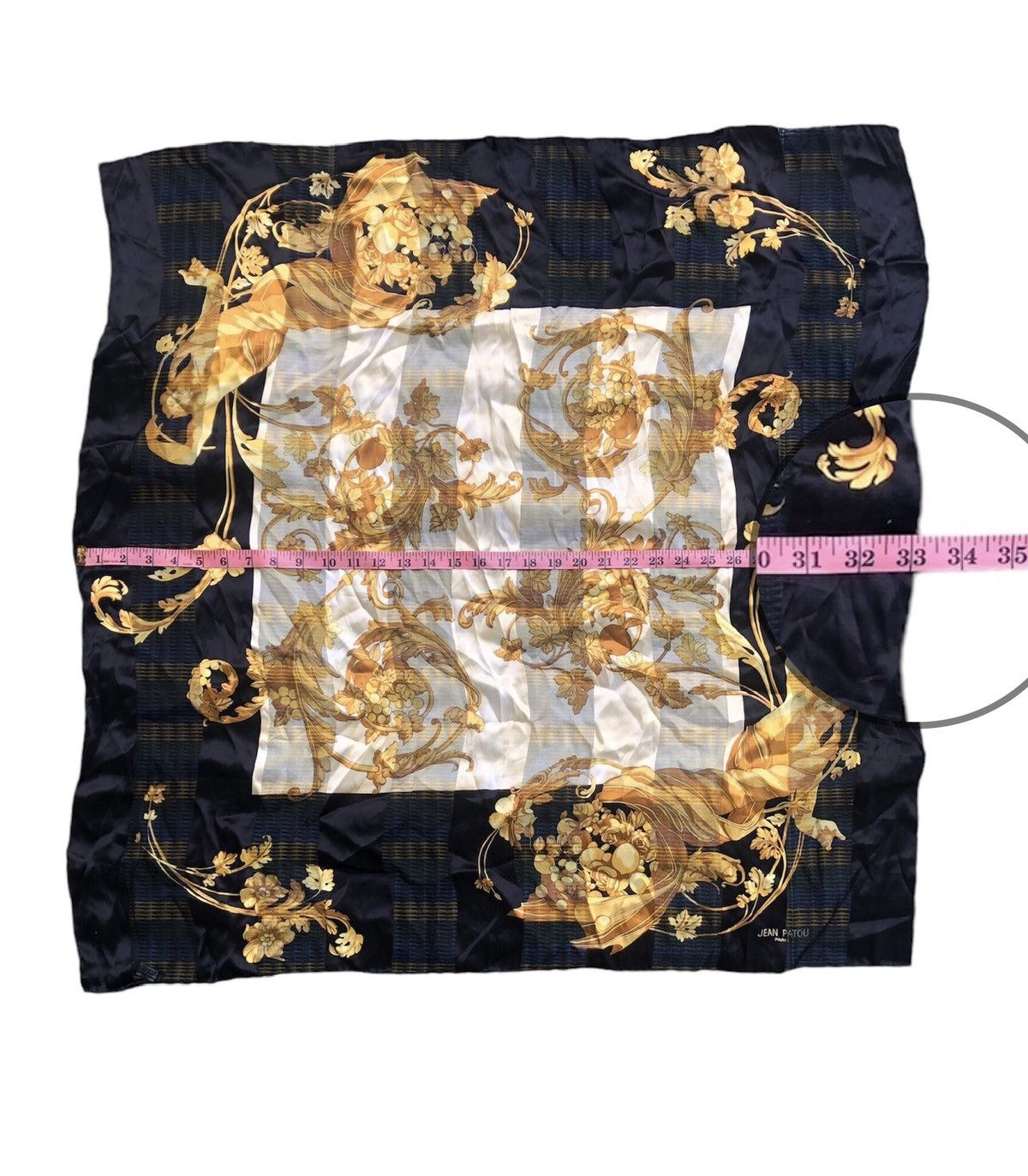Designer Jean Patou Paris silk scarf Size ONE SIZE - 3 Thumbnail