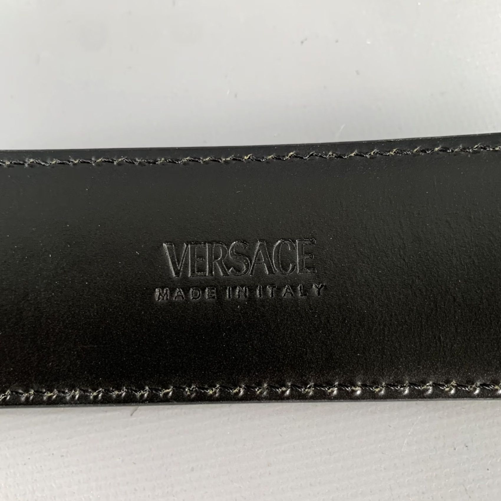 Versace VERSACE Size 36 Black Gold Greca Goddess Leather Belt Mens Adult Black Gold Greca Goddess Leather Belt Size 36 - 5 Thumbnail