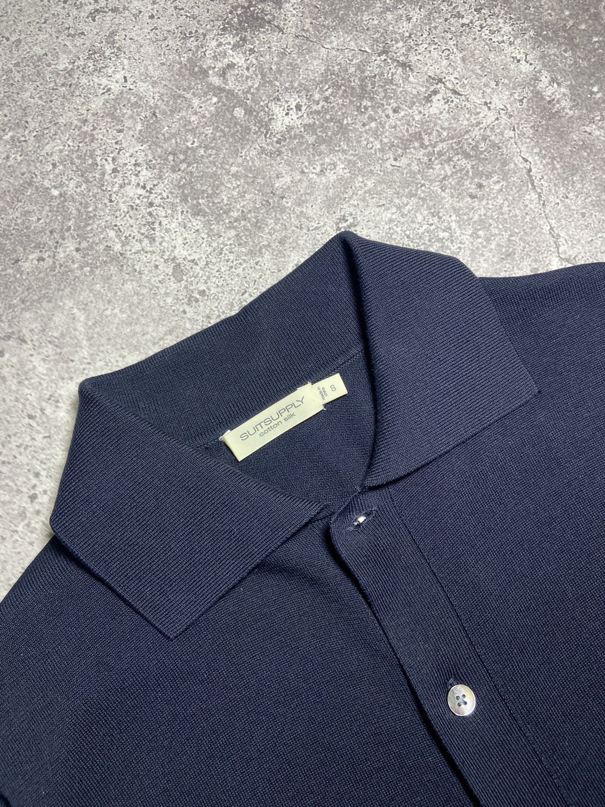 Suitsupply SUITSUPPLY Cotton Silk Navy Button Knit Shirt Short Sleeve S Size US S / EU 44-46 / 1 - 2 Thumbnail