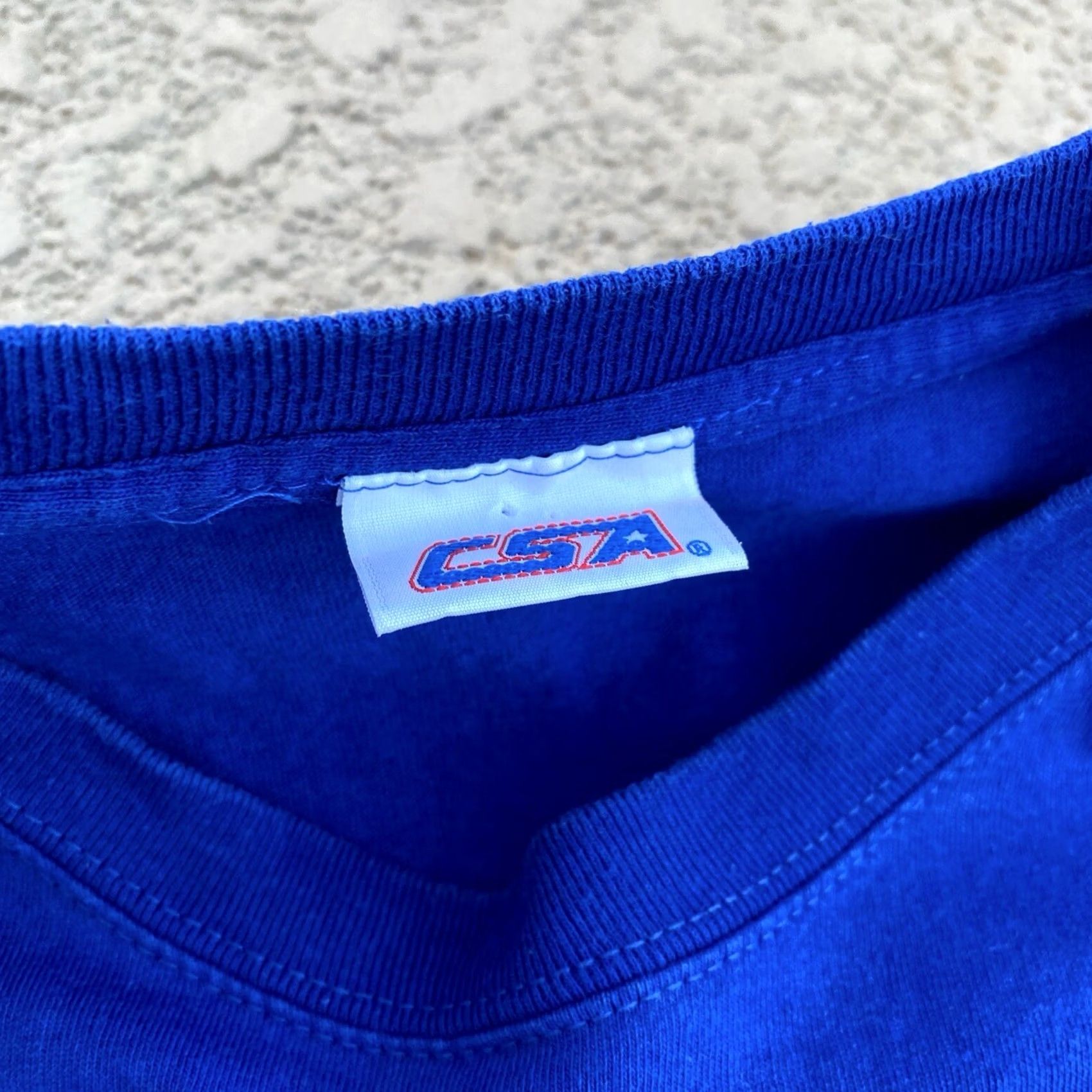 MLB VINTAGE Chicago Cubs Shirt Mens L Blue 2005 MLB Baseball Logo National League CSA T-Shirt Crew Neck Short Sleeve Cotton Knit Logo Men Regular Wood? Size US L / EU 52-54 / 3 - 4 Thumbnail